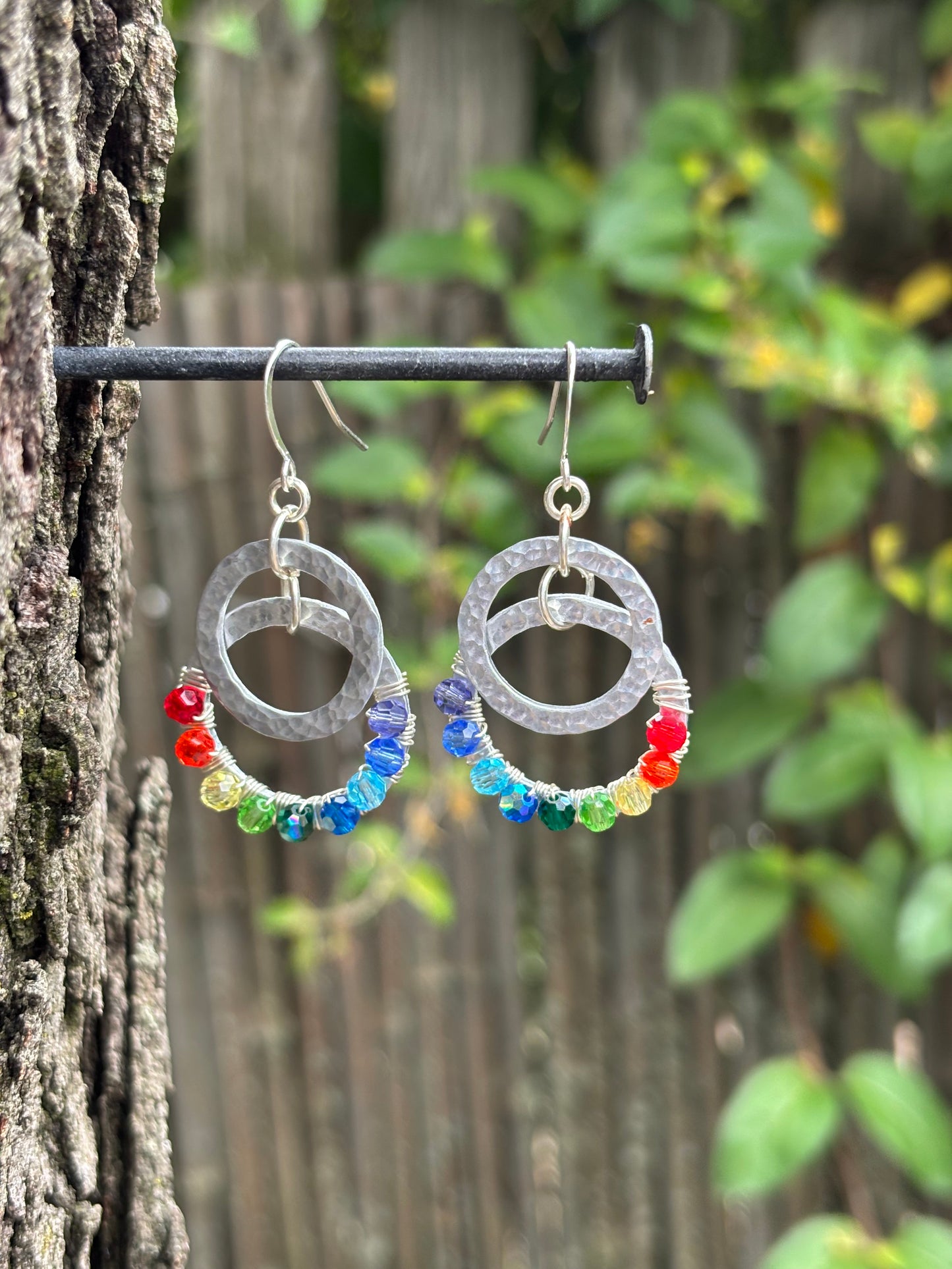 Rainbow Chakra Pride Glass Crystal Earrings
