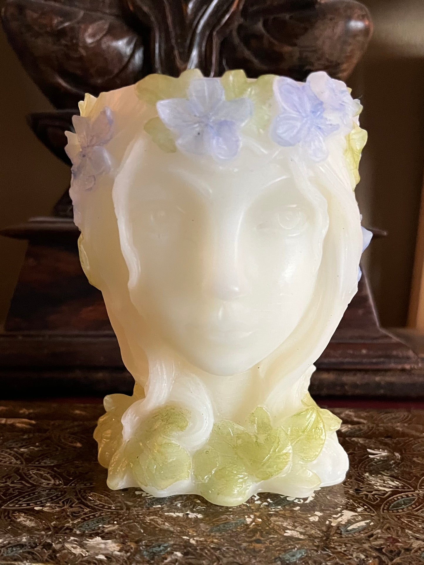 100% Pure Ivory Beeswax Goddess Luminary Candle