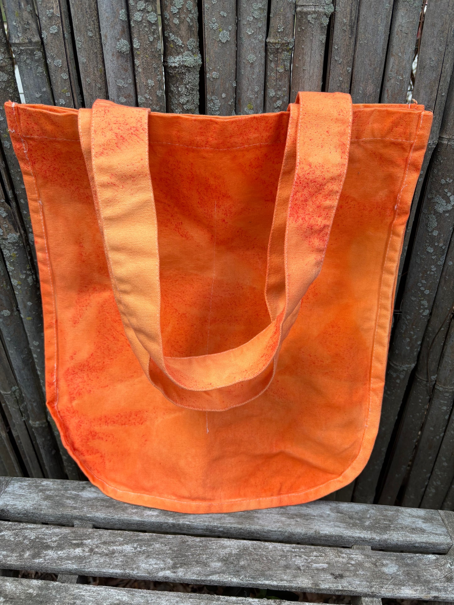 Large Beeswax Waxed Canvas Tote Market Bag ORANGE
