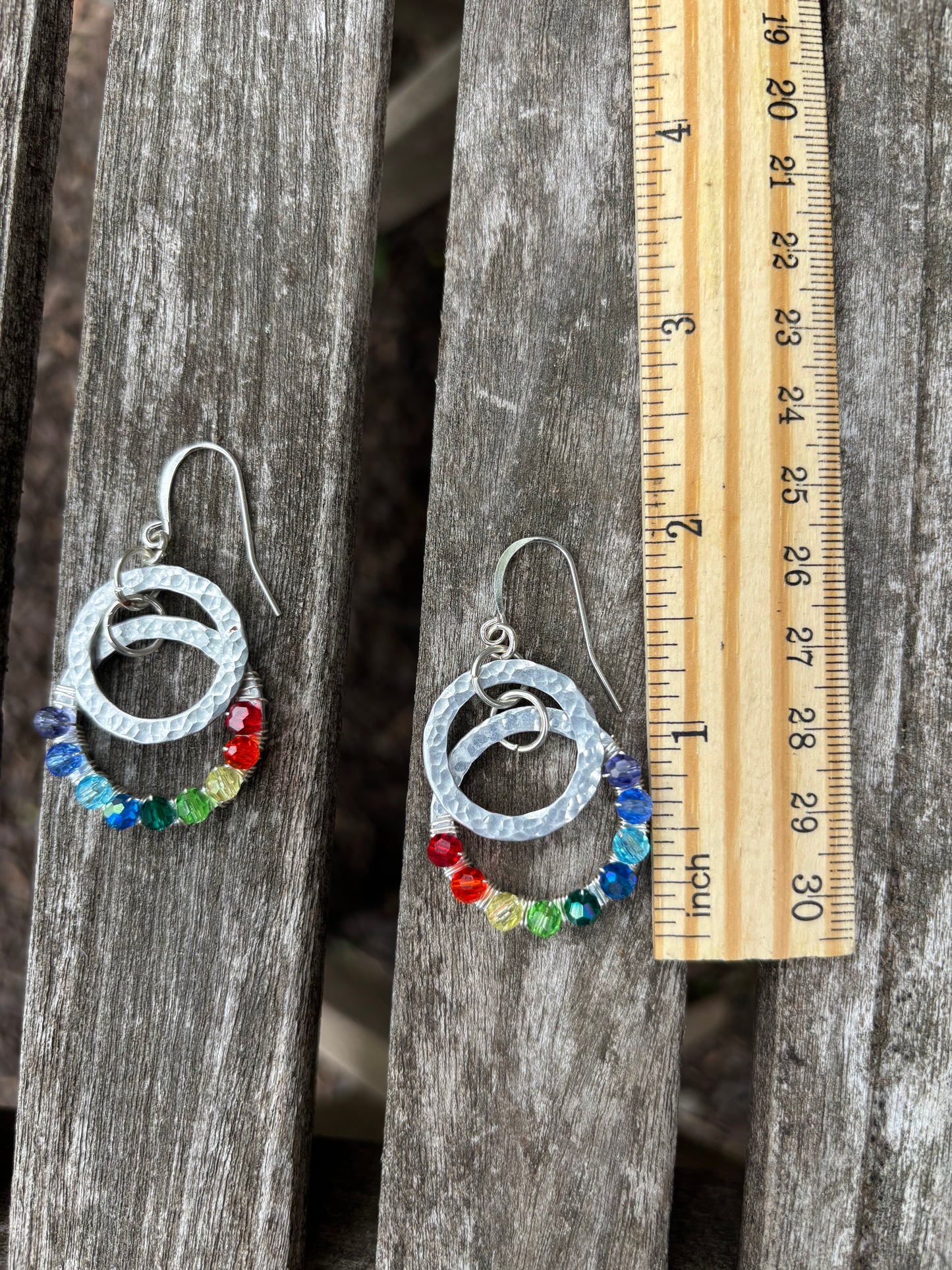 Rainbow Chakra Pride Glass Crystal Earrings