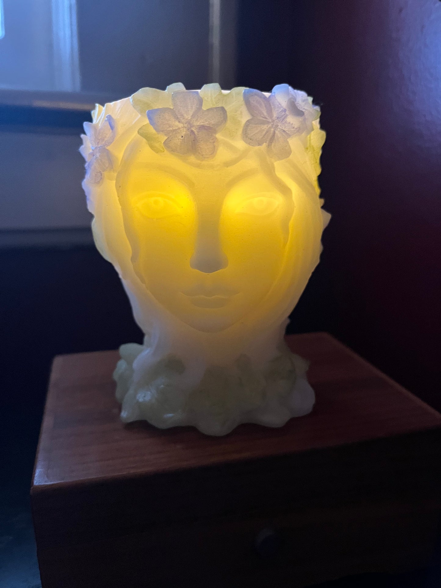 100% Pure Ivory Beeswax Goddess Luminary Candle