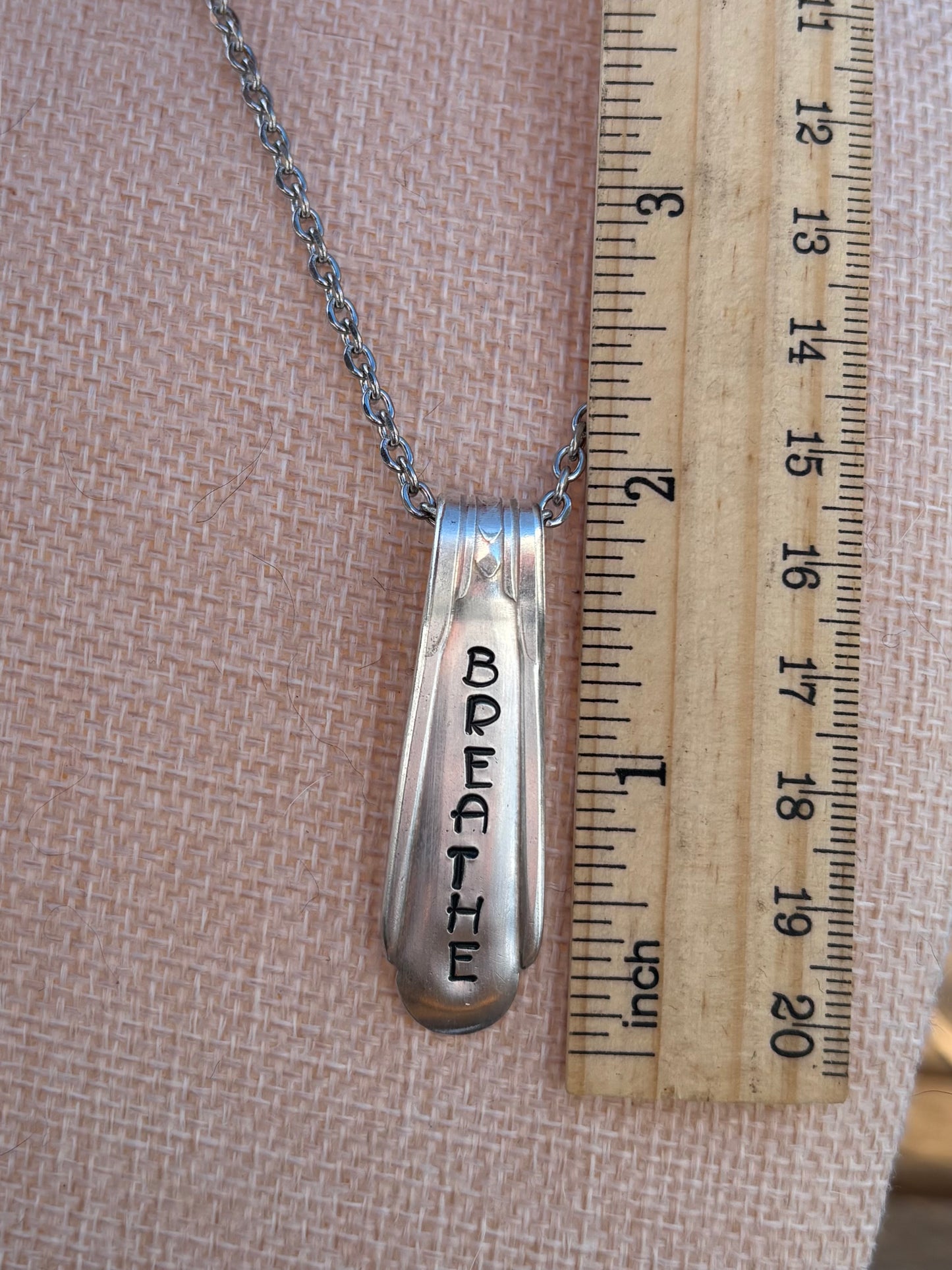 Up-Cycled Vintage Silverware Pendant Breathe