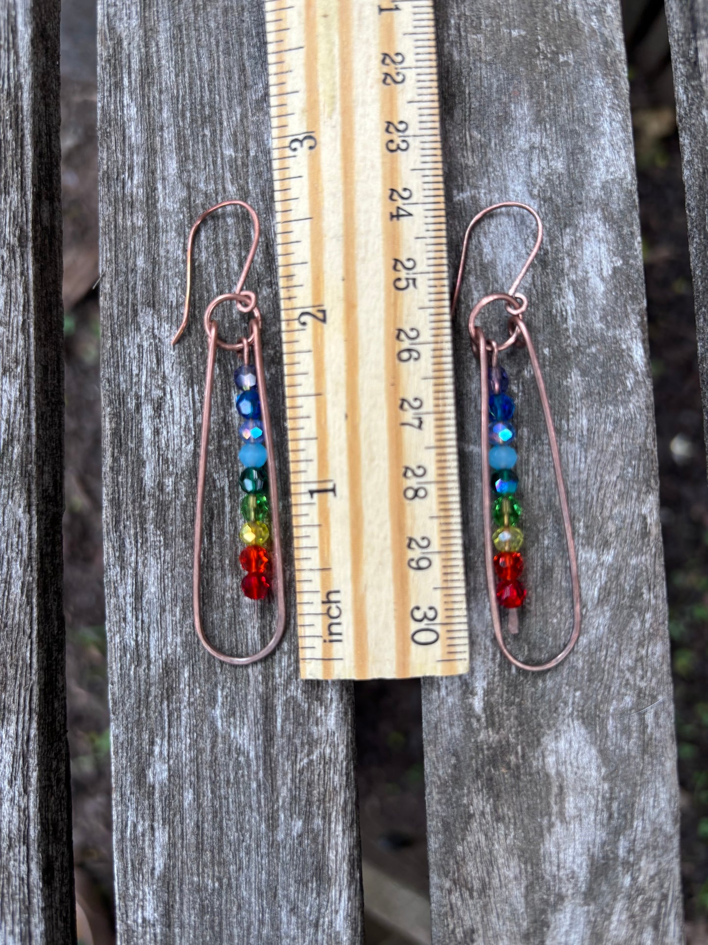 Rainbow Chakra Pride Glass Crystal Earrings