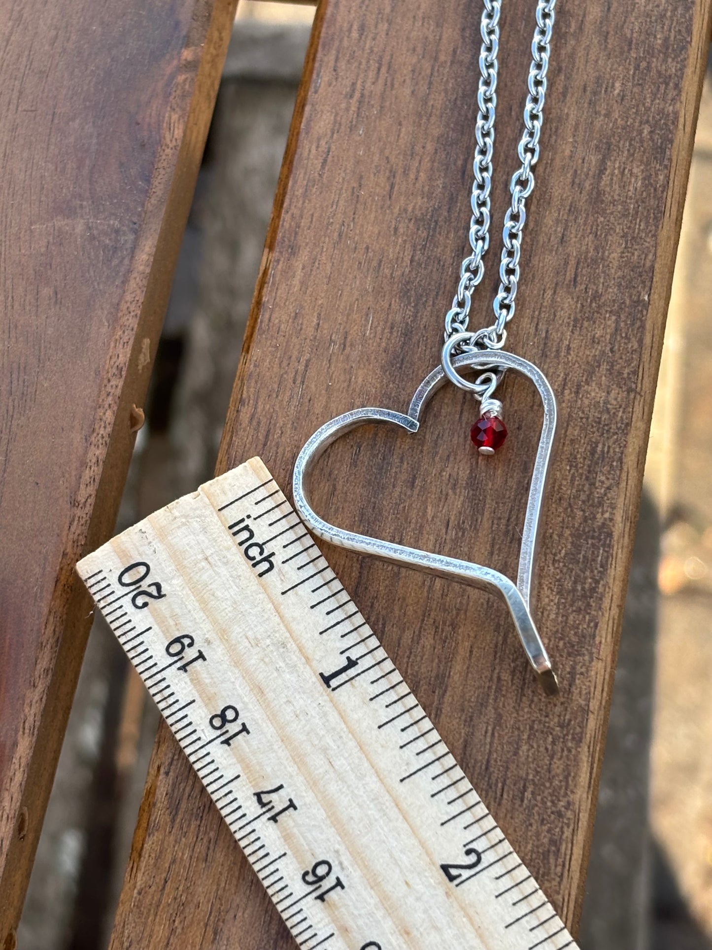 Up-Cycled Vintage Silverware Open Heart Pendant