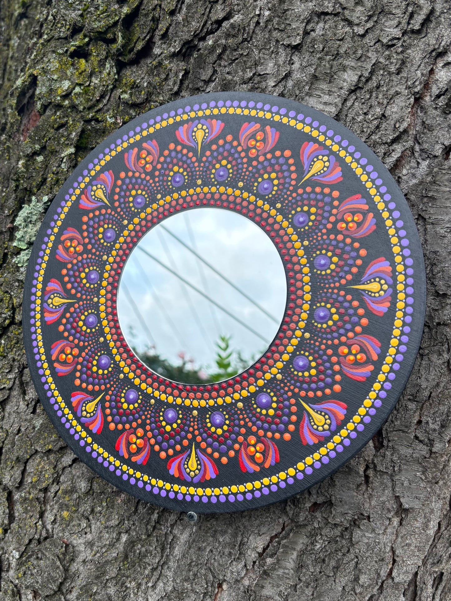 Hand Painted Mandala Mirror