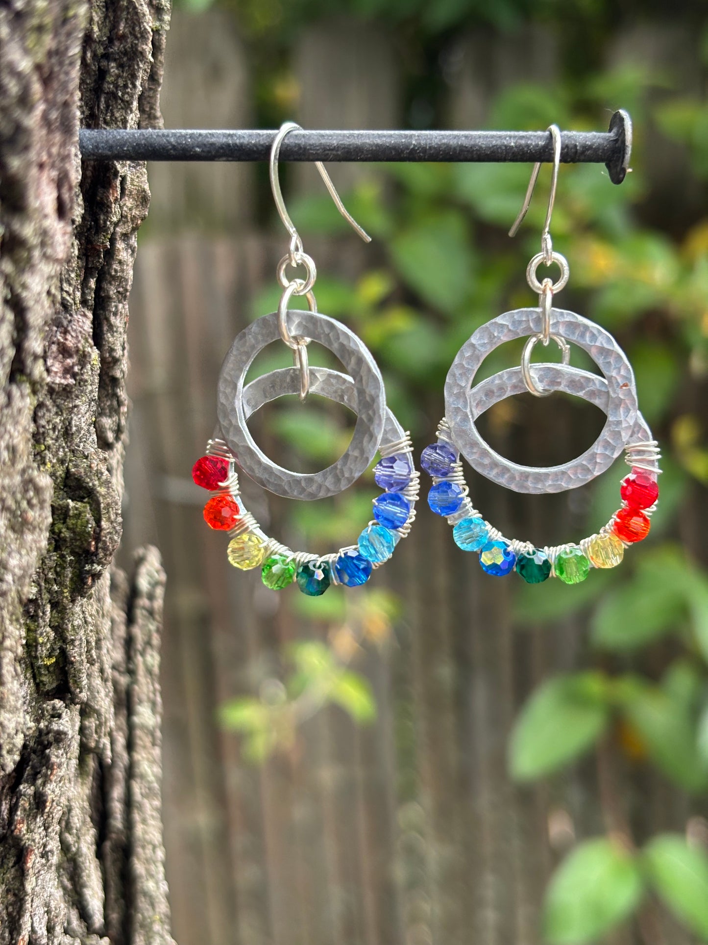 Rainbow Chakra Pride Glass Crystal Earrings