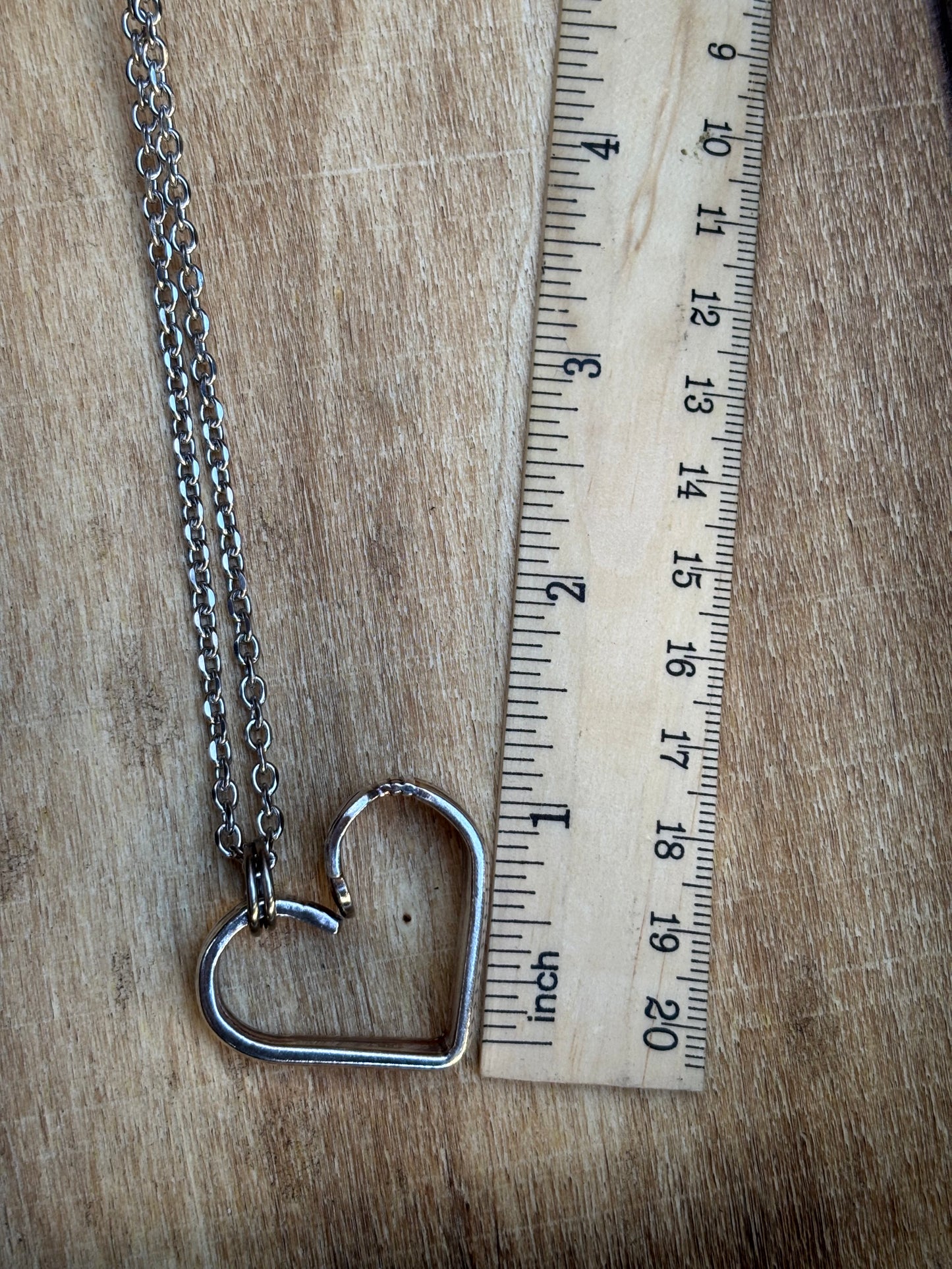 Up-Cycled Vintage Silverware Open Heart Pendant