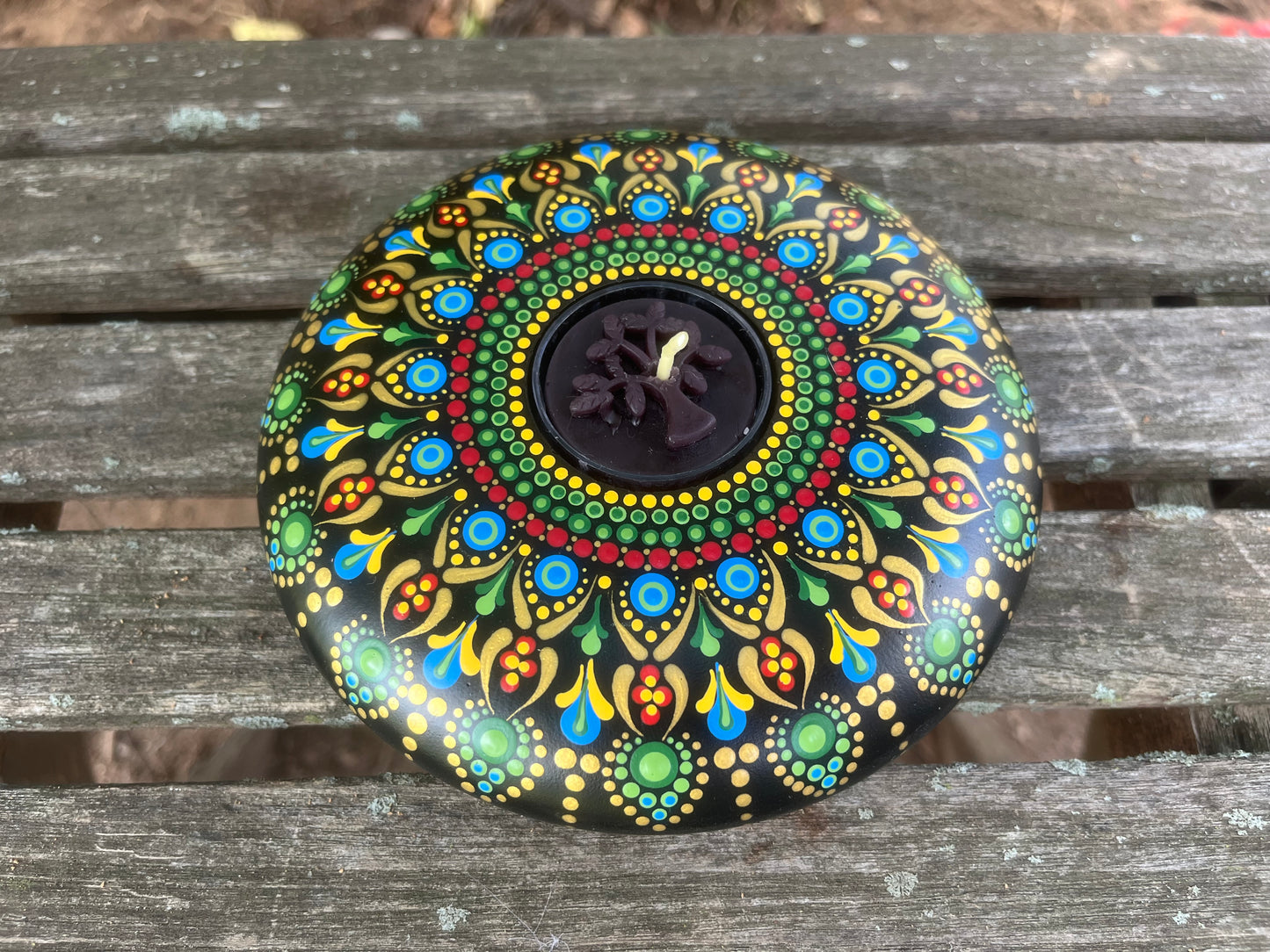 Concrete Mandala Tealight Tea Light Holder LARGE