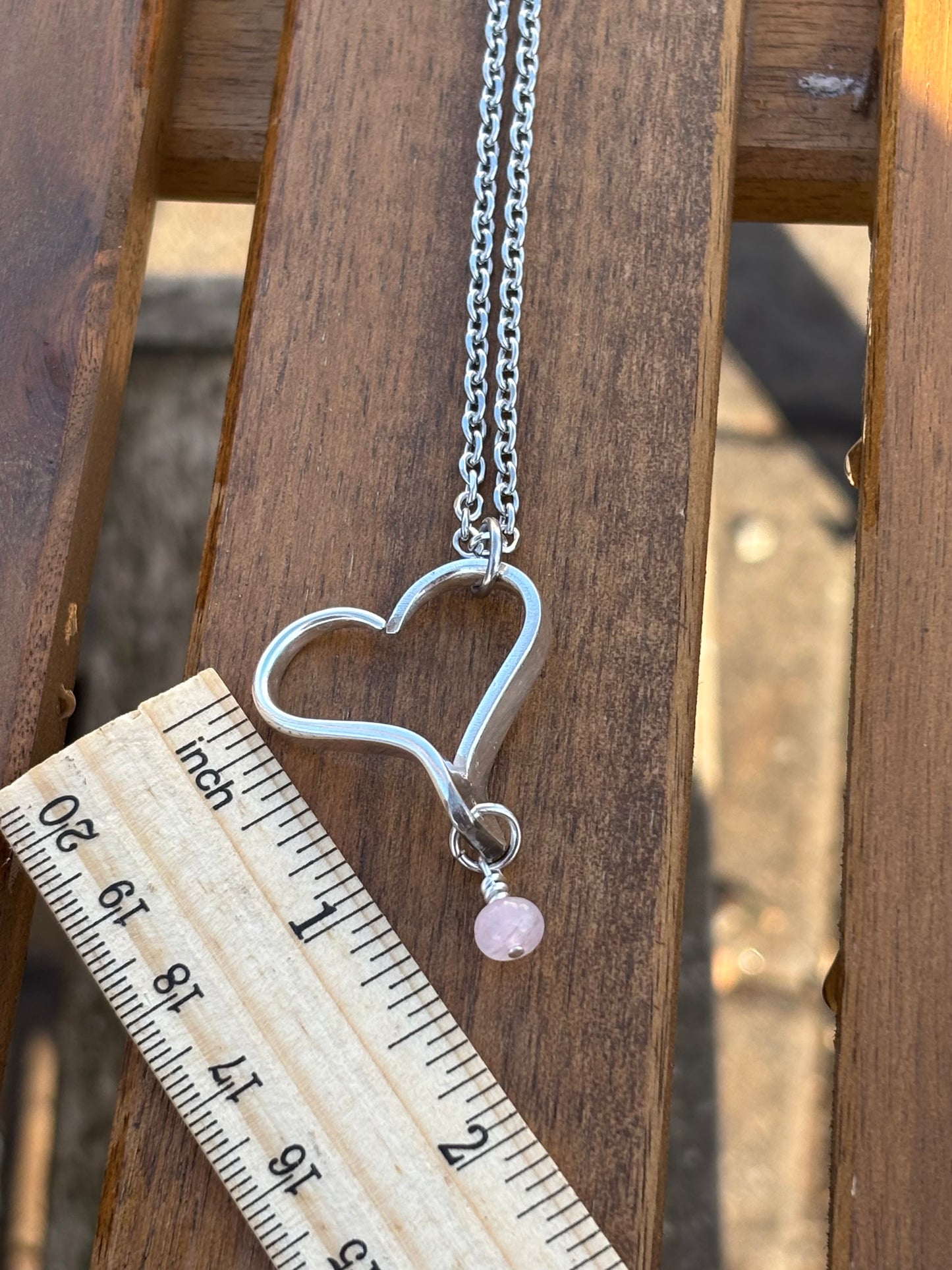 Up-Cycled Vintage Silverware Open Heart Pendant