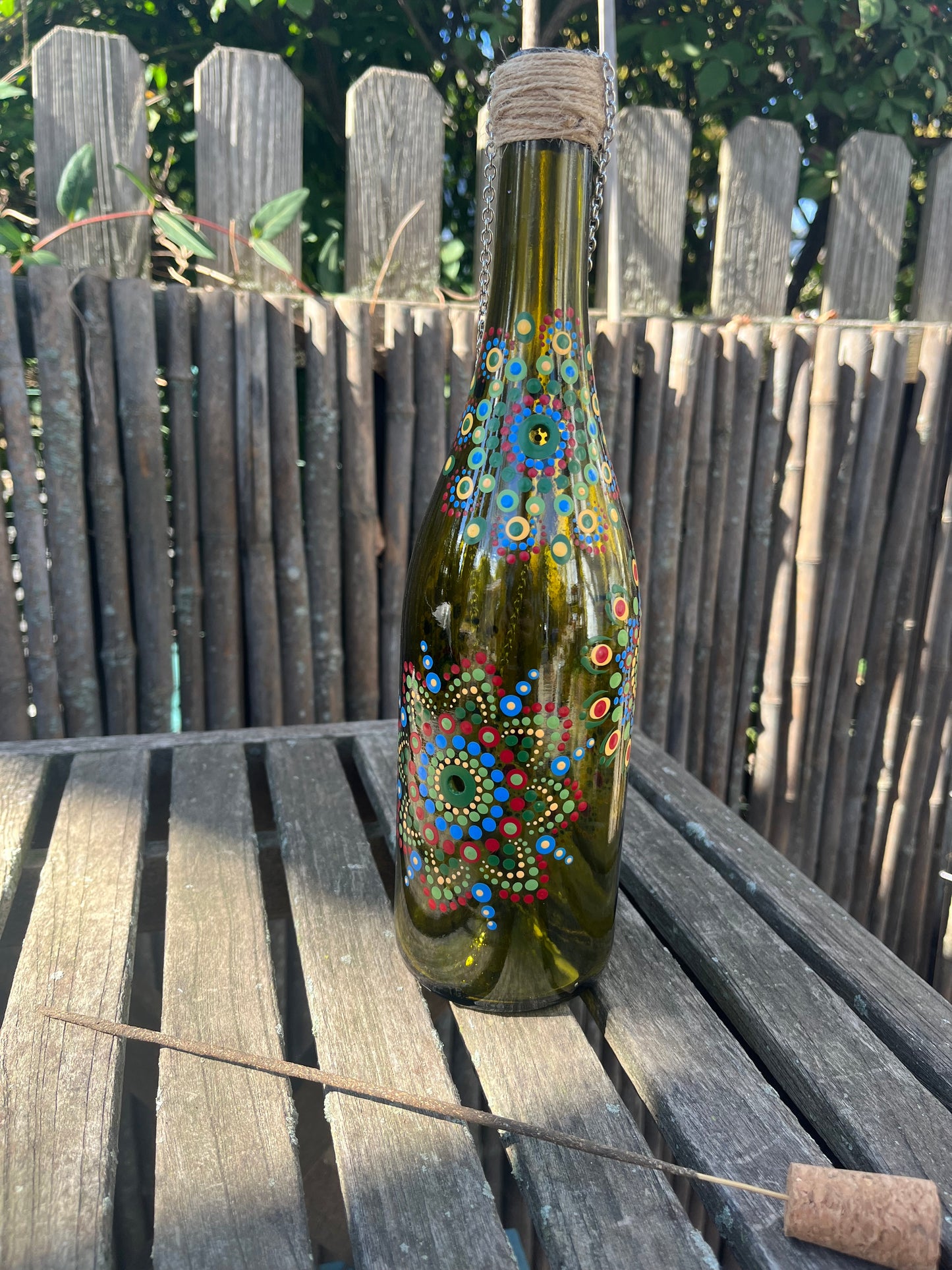 Re-Wined Up-Cycled Glass Bottle Hanging Smoking Bottle Incense Burner