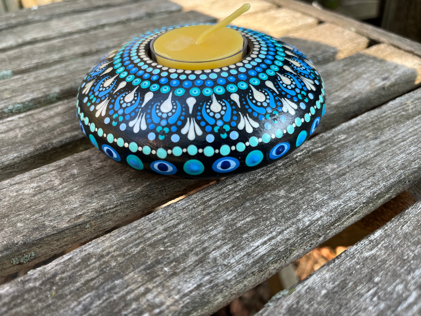 Concrete Mandala Tealight Tea Light Holder