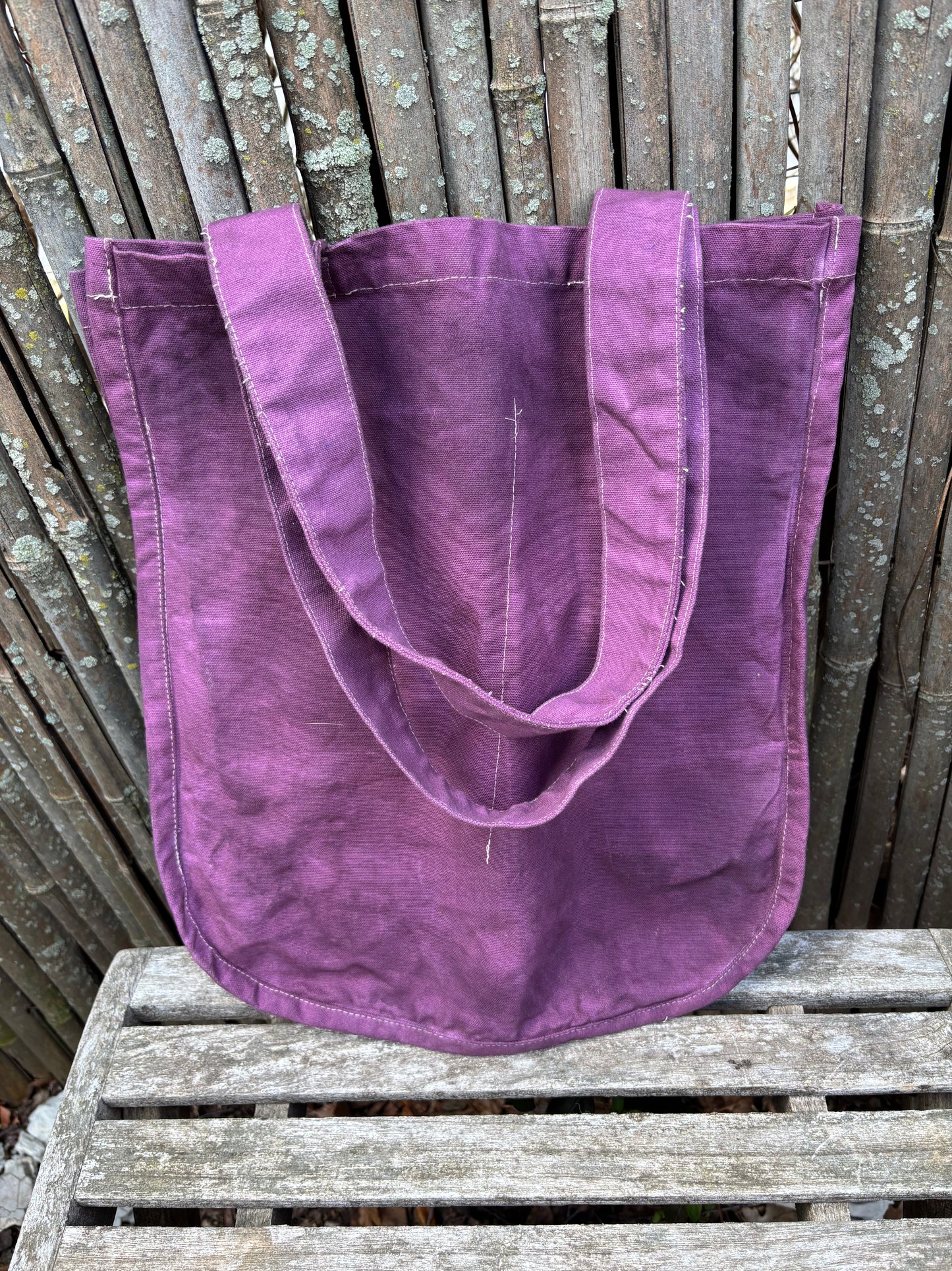 Large Beeswax Waxed Canvas Tote Market Bag BURGUNDY