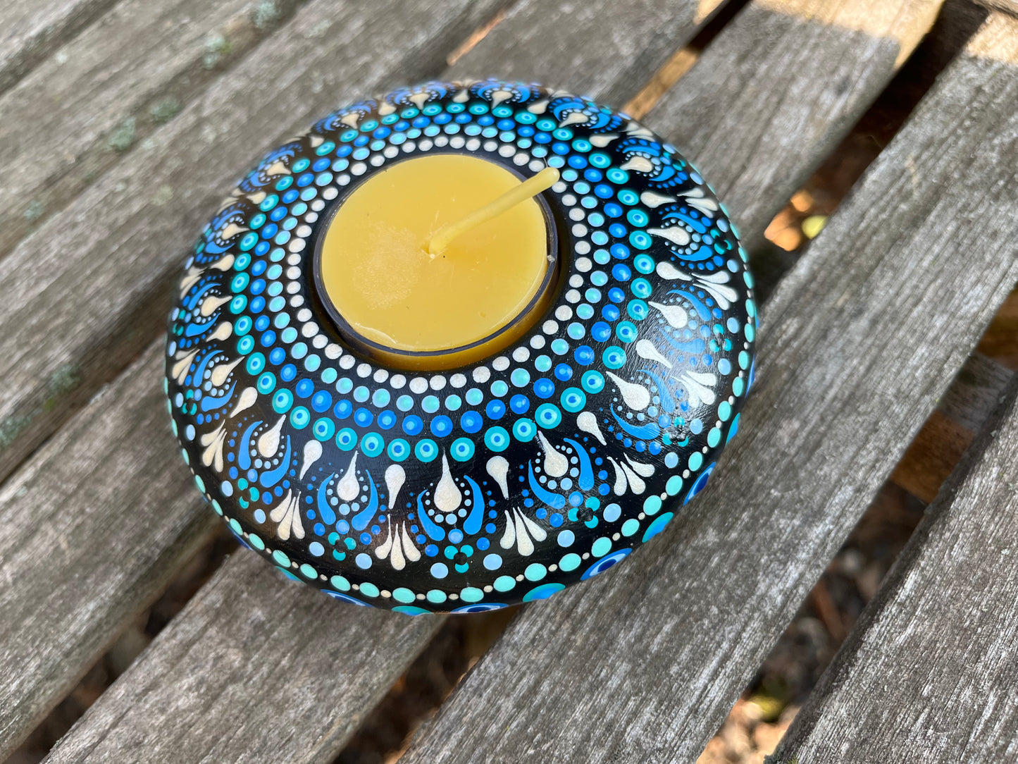 Concrete Mandala Tealight Tea Light Holder