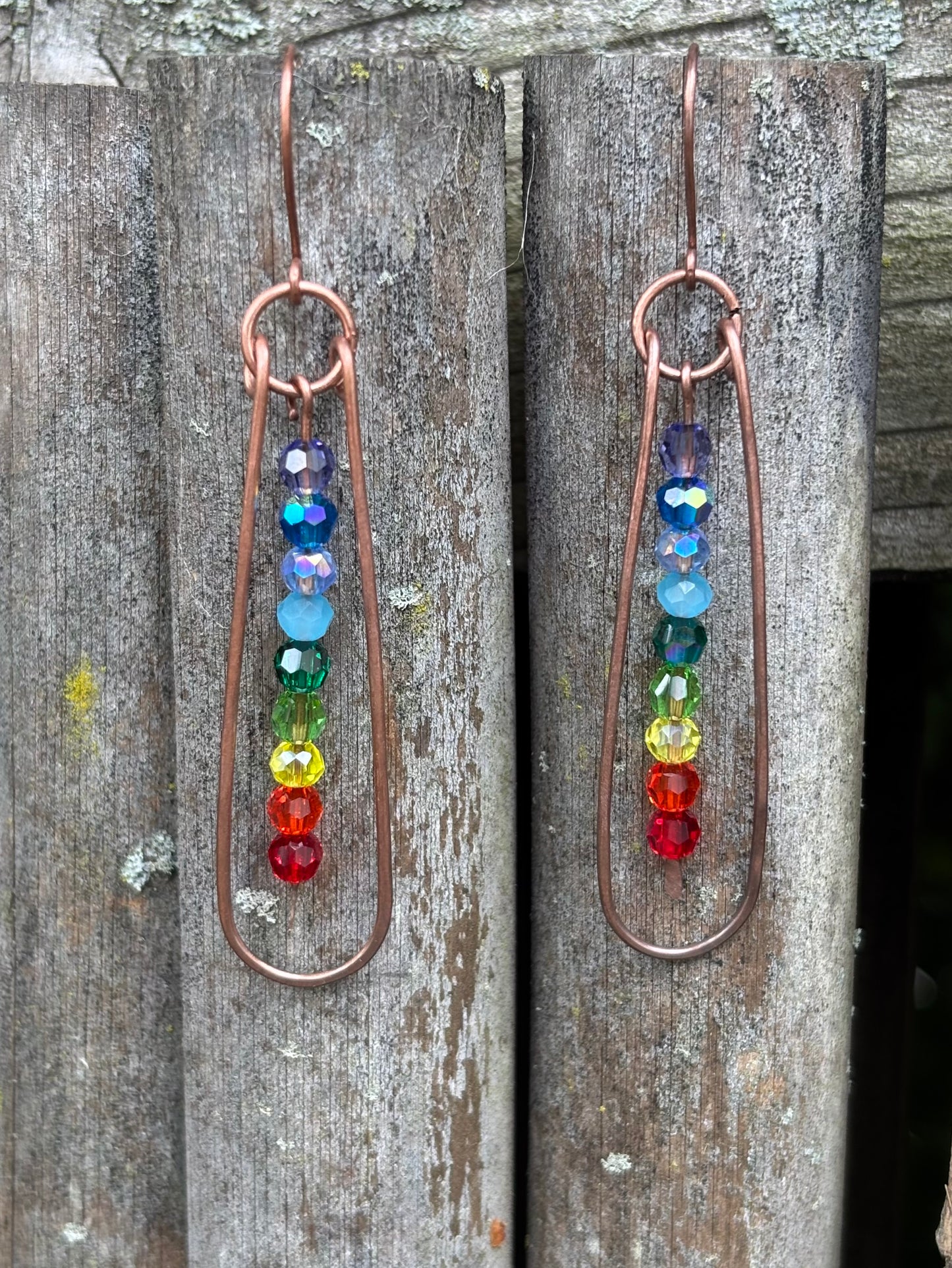 Rainbow Chakra Pride Glass Crystal Earrings