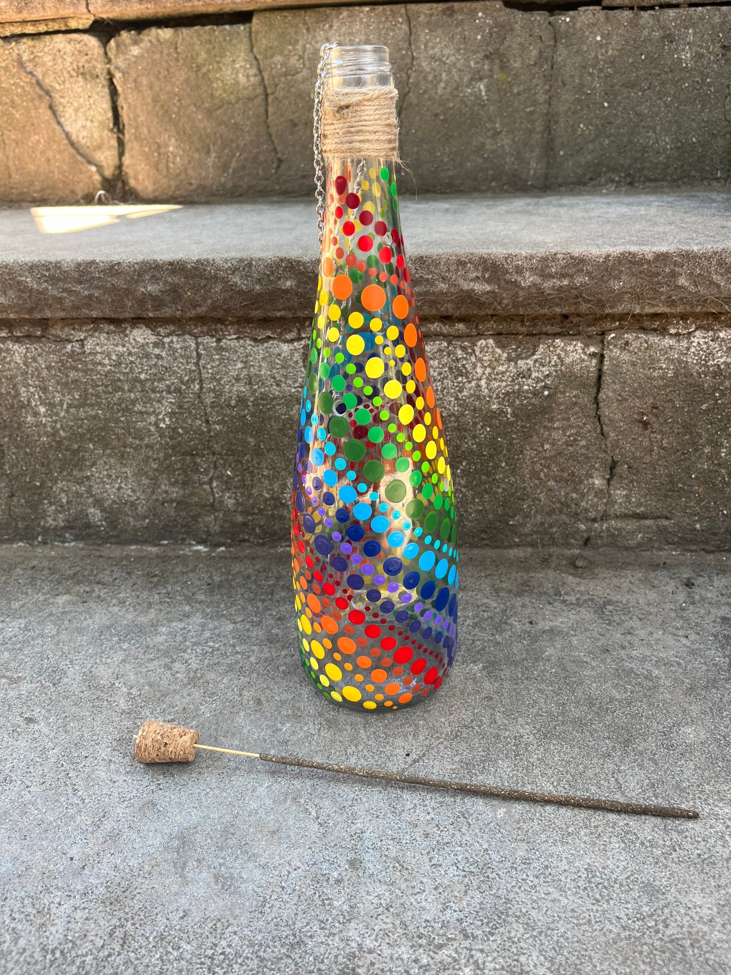 Re-Wined Up-Cycled Glass Bottle Hanging Smoking Bottle Incense Burner