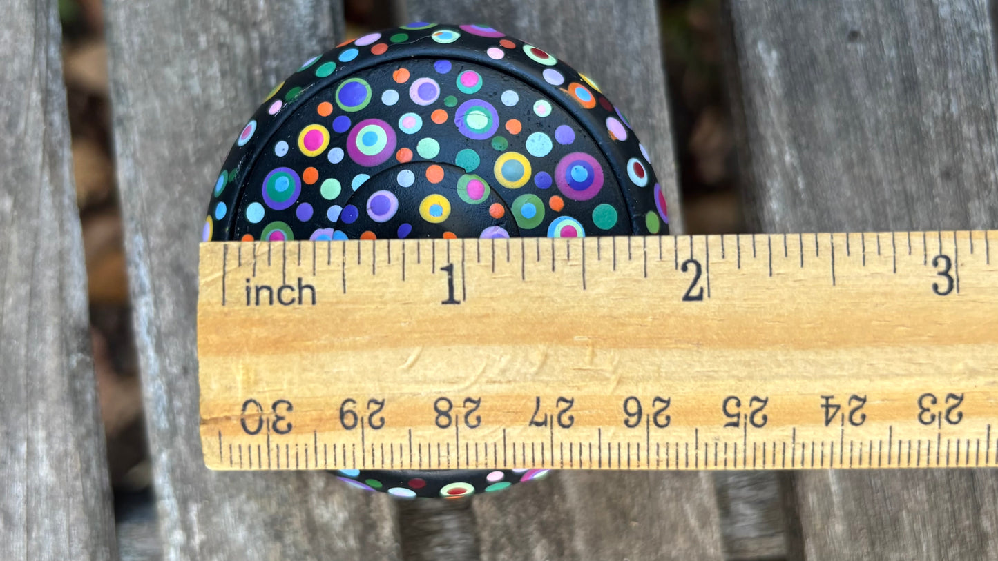 Concrete Dot Mandala Tiny Pot with Lid-Trinket Bowl