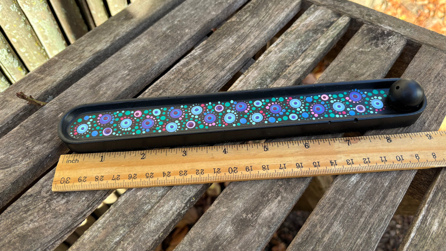 Concrete Dot Incense Holder Burner Purple Blue