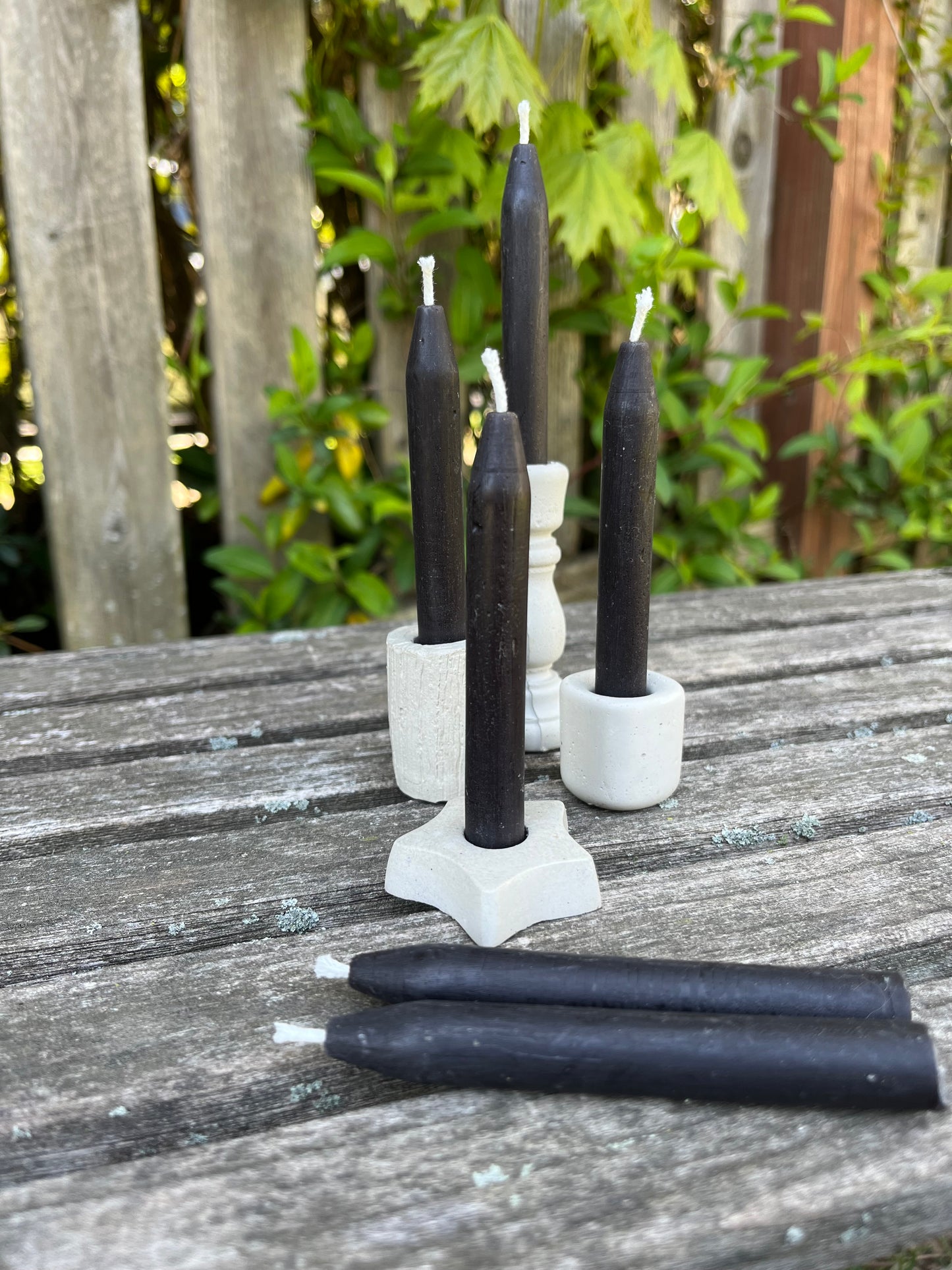 100% Pure Beeswax Chime Candle in Black Beeswax Set of 6