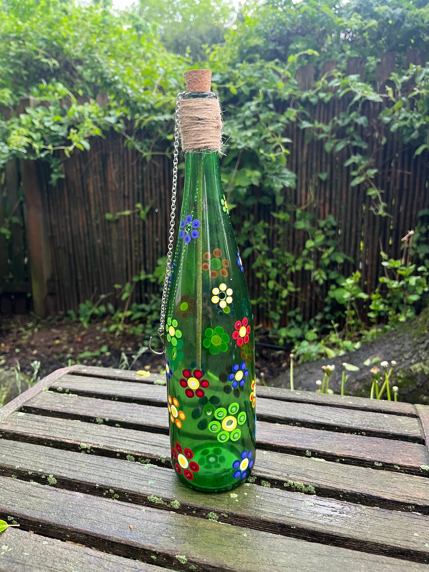 Re-Wined Up-Cycled Glass Bottle Hanging Smoking Bottle Incense Burner