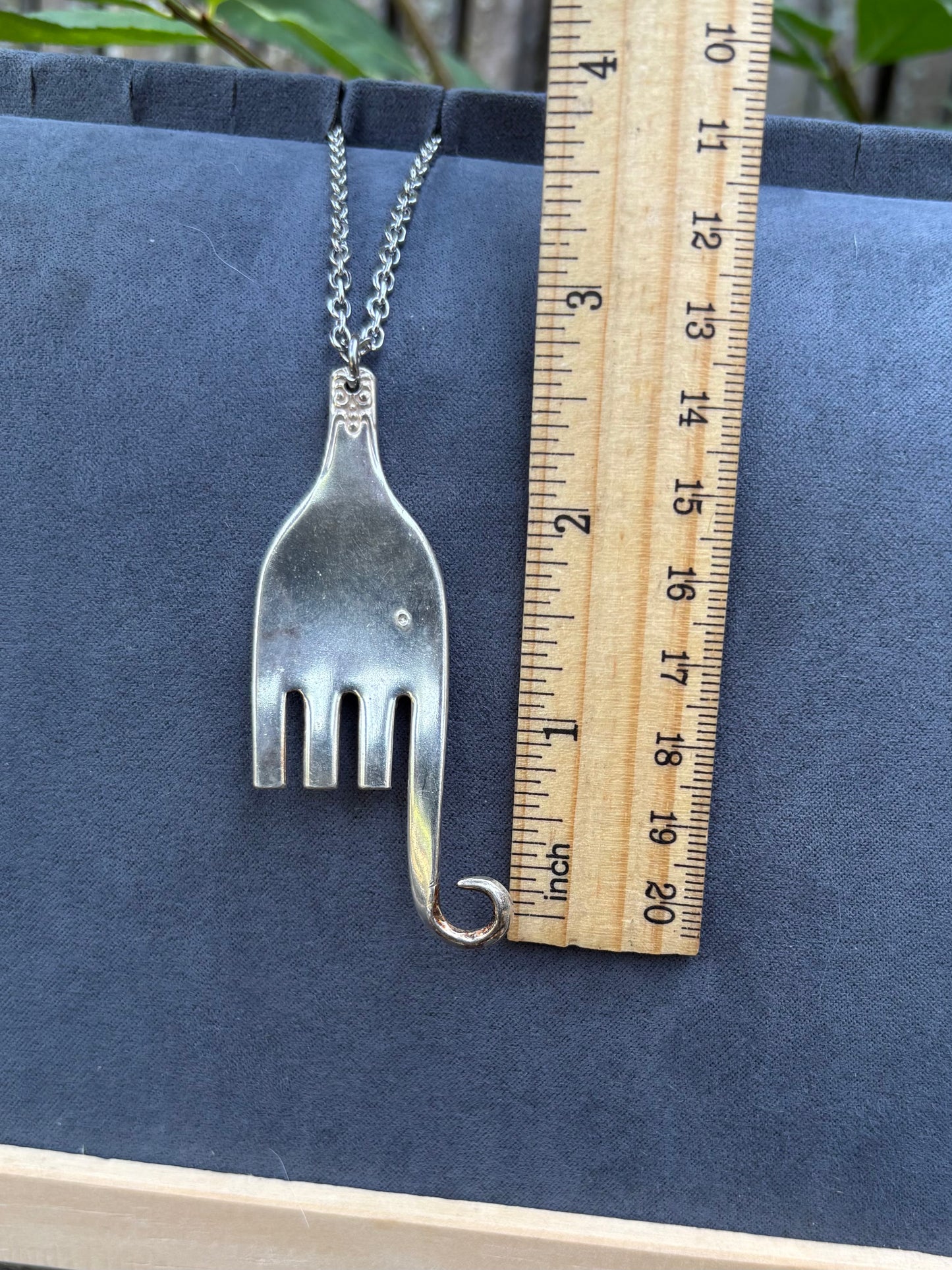 Up-Cycled Vintage Silverware Elephant Pendant
