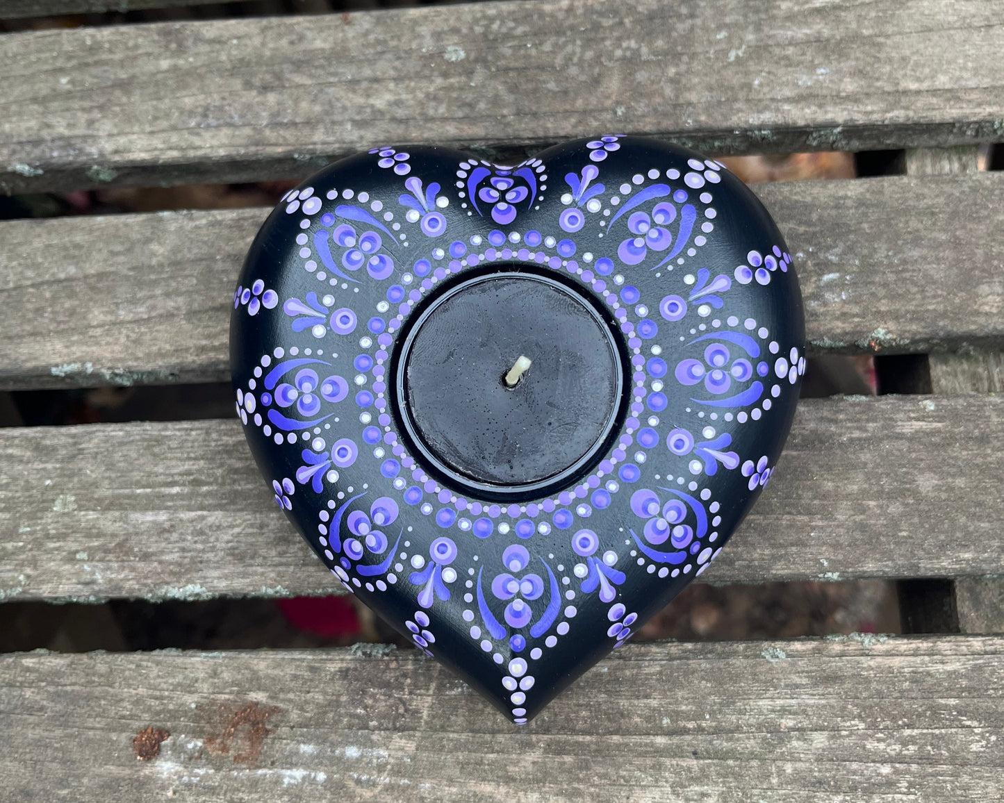 Concrete Heart Mandala Tealight Tea Light Holder