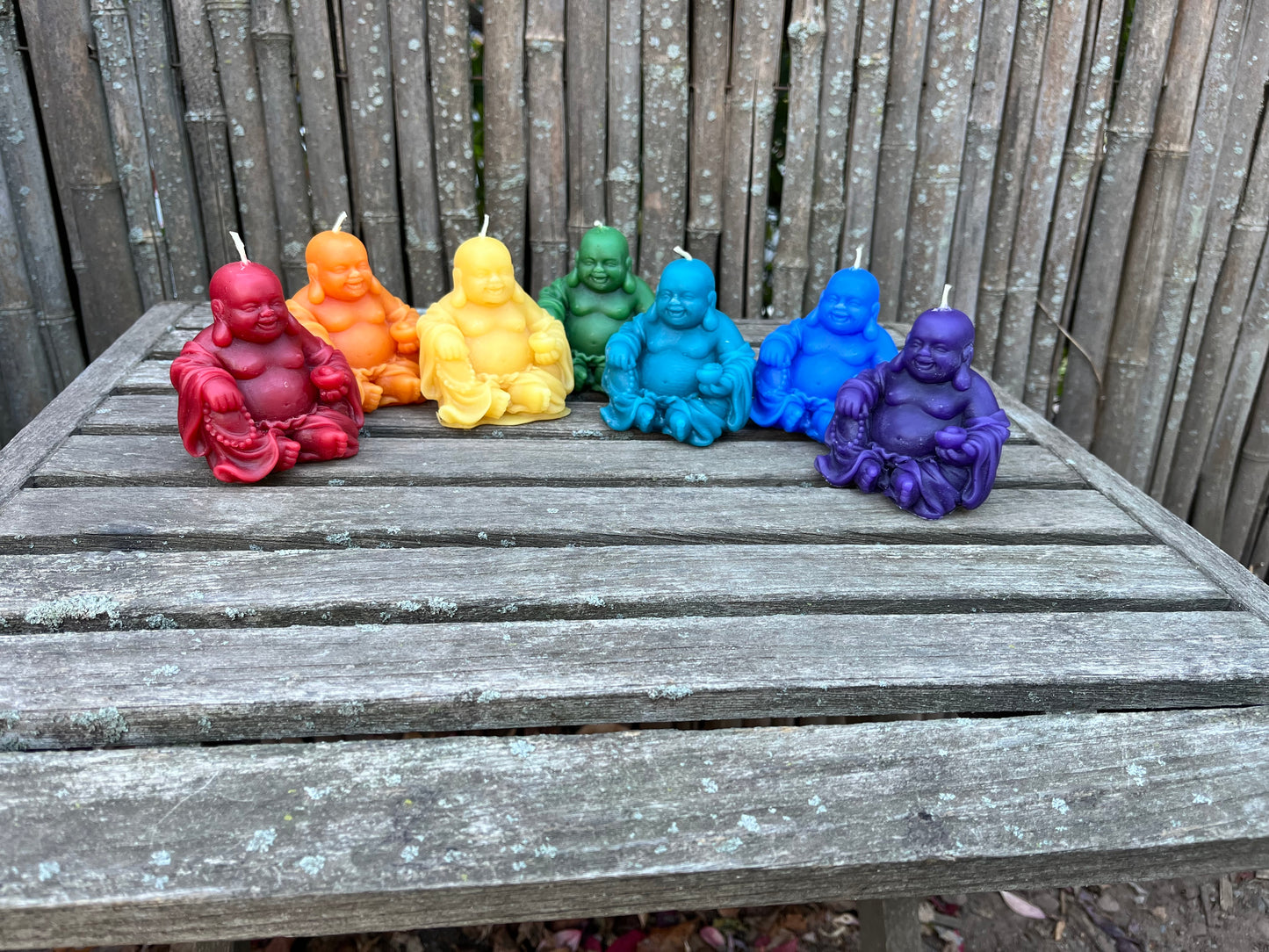 100% Pure Beeswax Smiling Laughing Buddha Candle