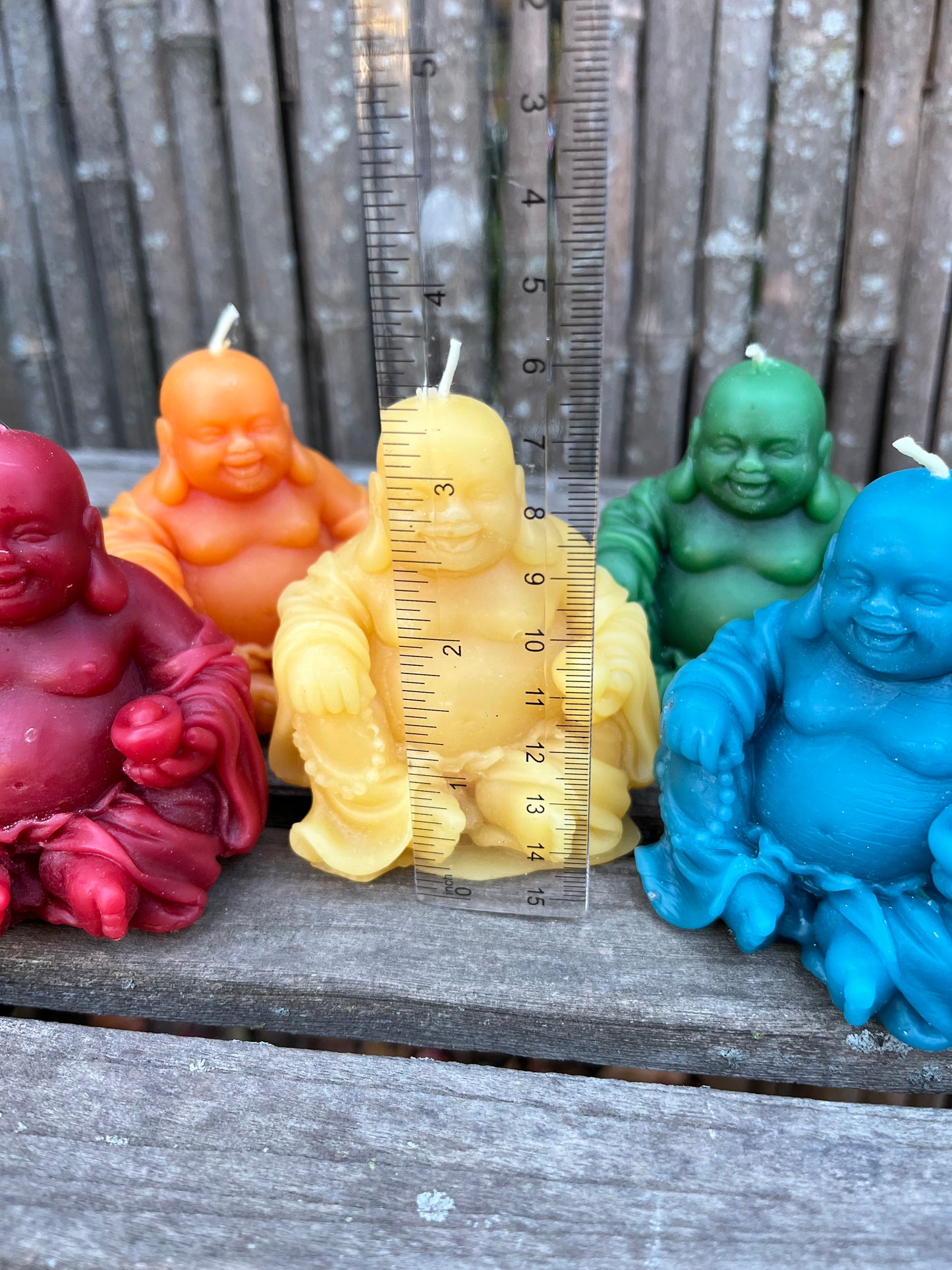 100% Pure Beeswax Smiling Laughing Buddha Candle