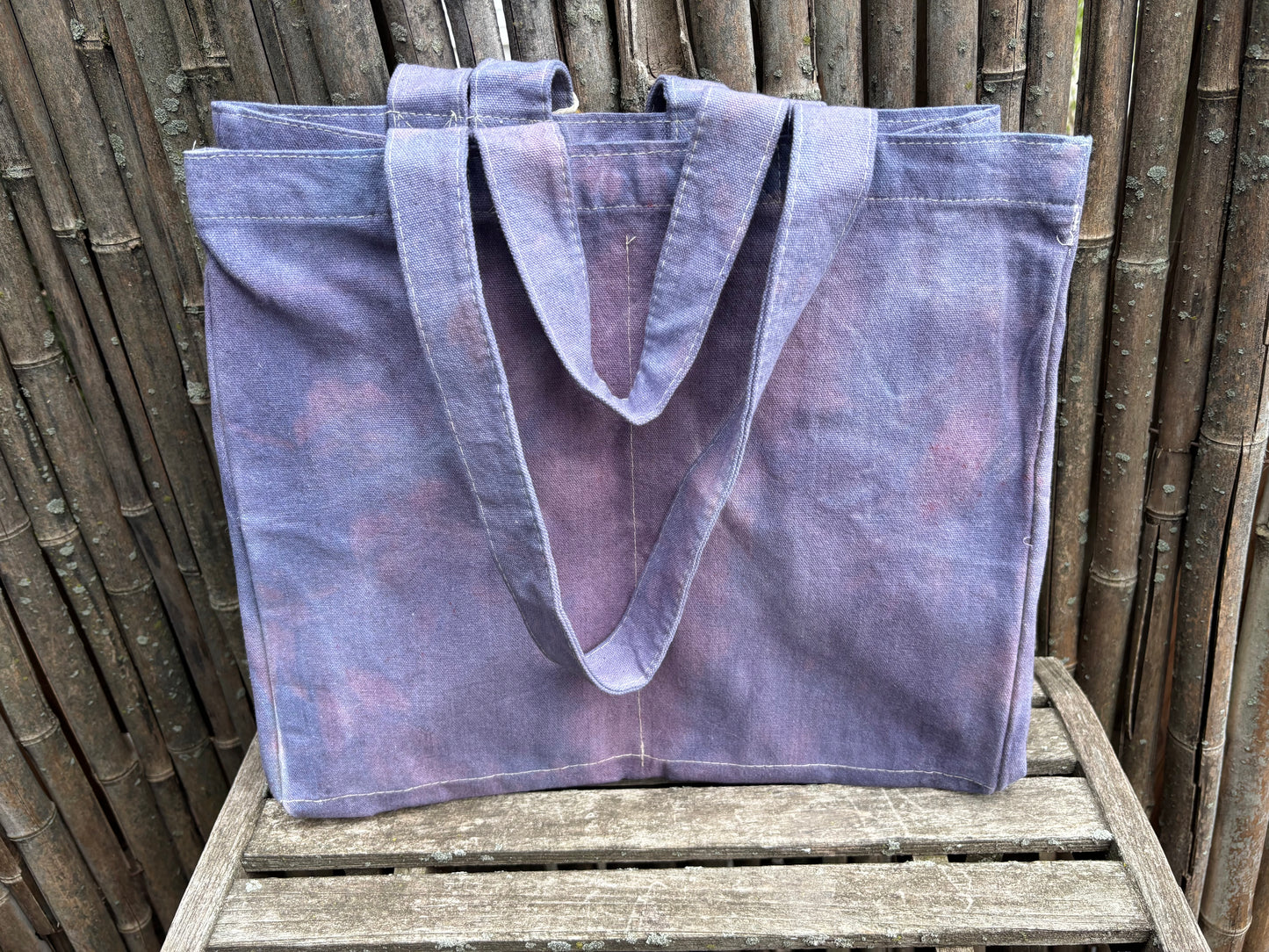 Extra Large Beeswax Waxed Canvas Tote Market Bag Lavender