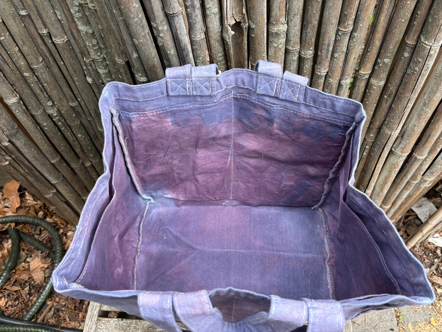 Extra Large Beeswax Waxed Canvas Tote Market Bag Lavender