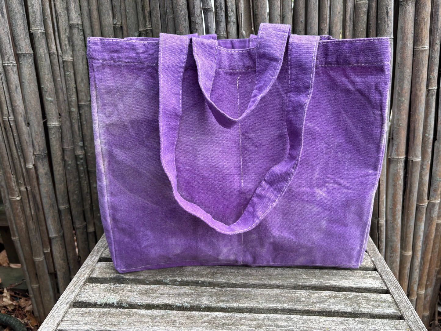 Extra Large Beeswax Waxed Canvas Tote Market Bag LIGHT PURPLE