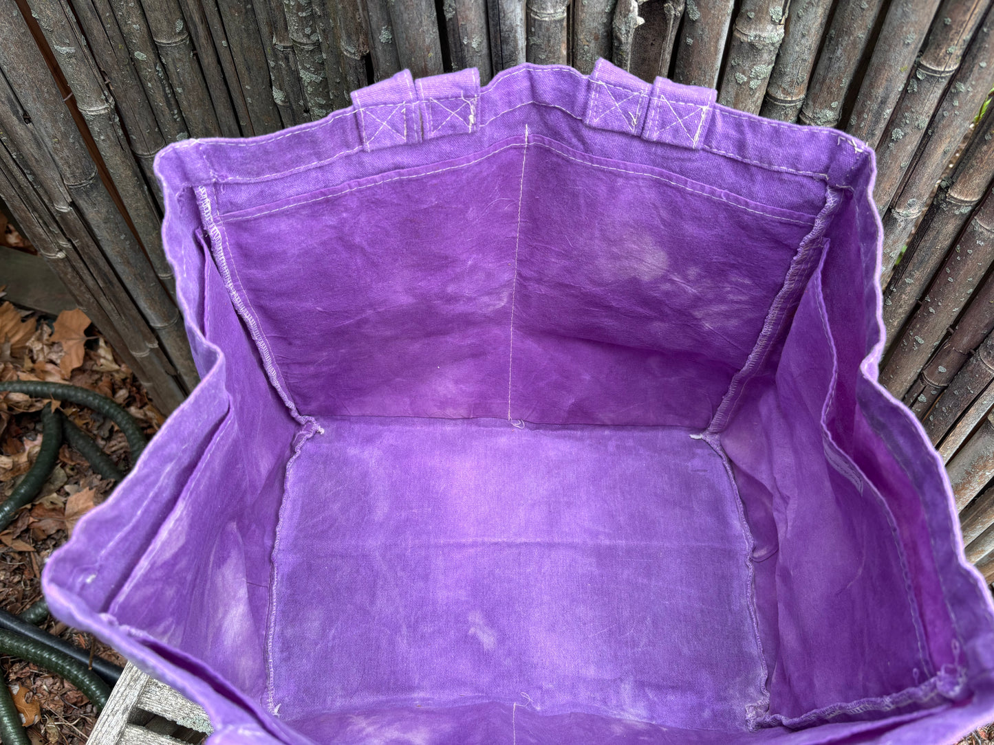 Extra Large Beeswax Waxed Canvas Tote Market Bag LIGHT PURPLE