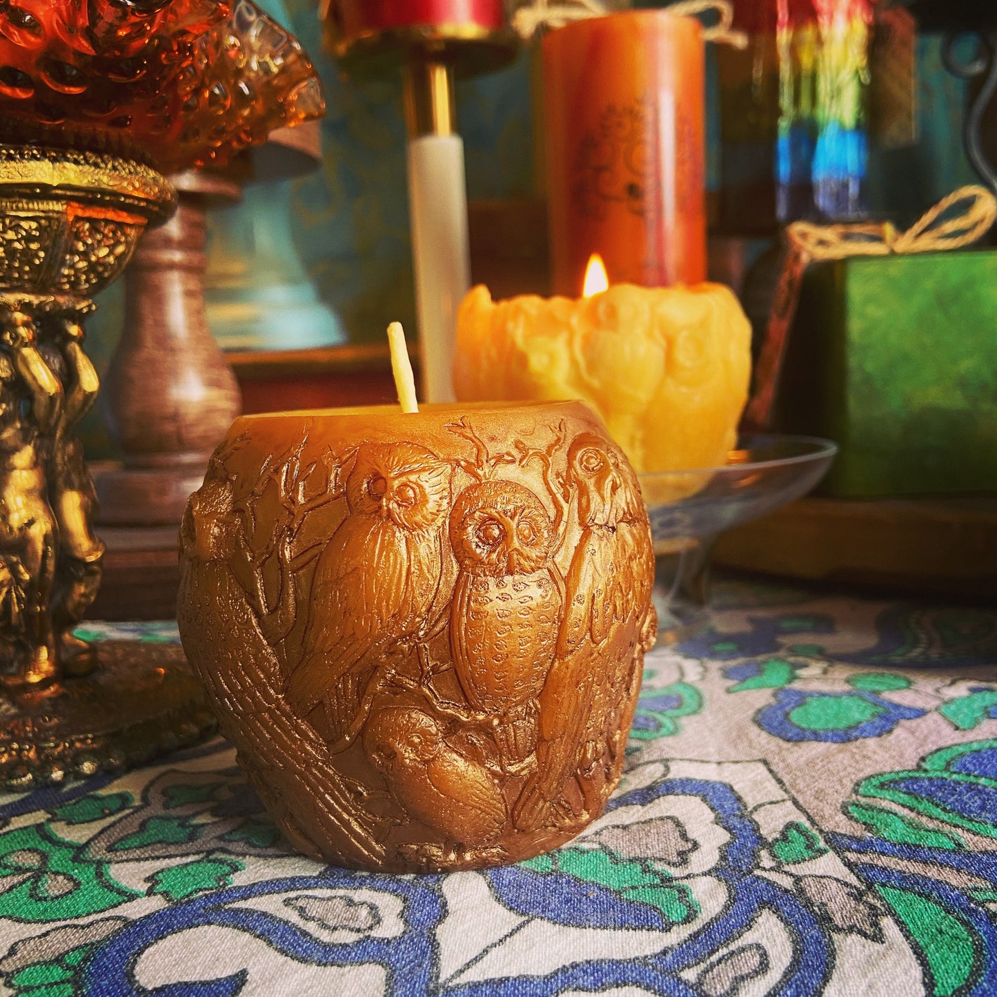 100% Pure Beeswax Candle-OWL Candle-Bronze