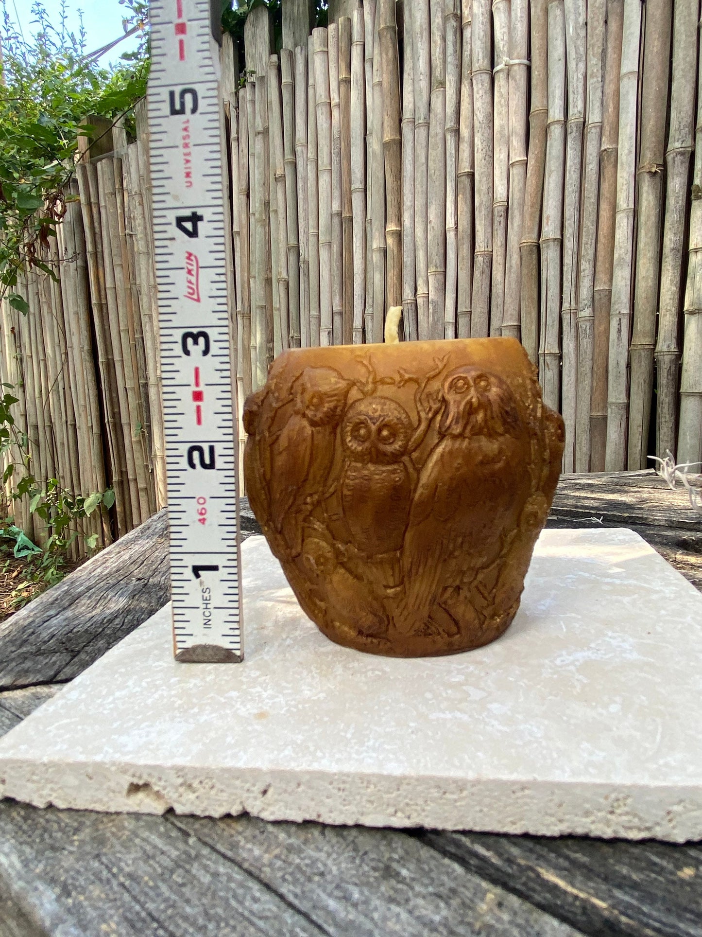 100% Pure Beeswax Candle-OWL Candle-Bronze