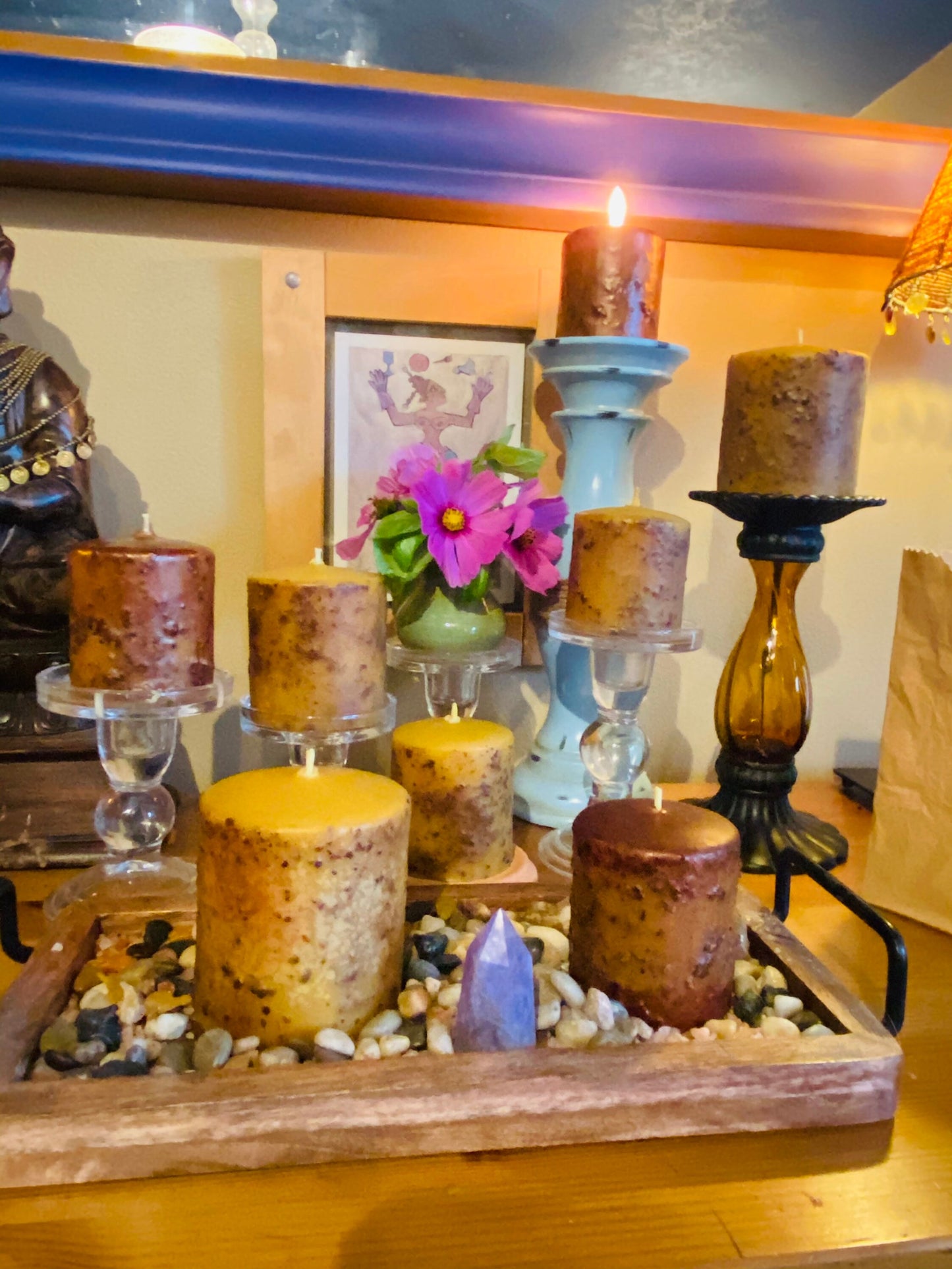 100% Pure Beeswax Candle-Spell Candle-Ritual Candle-Wiccan Candle-Beeswax Pillar-Meditation Candle- Dragon’s Blood-Cinnamon-Clove