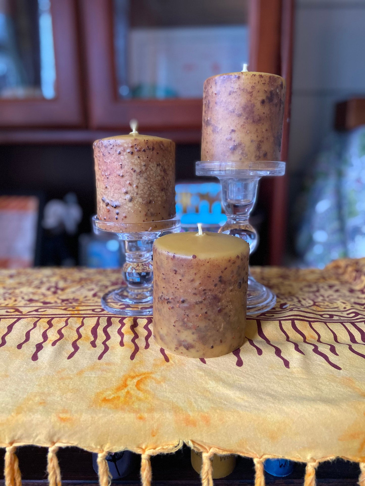 100% Pure Beeswax Candle-Spell Candle-Ritual Candle-Wiccan Candle-Beeswax Pillar-Meditation Candle- Dragon’s Blood-Cinnamon-Clove