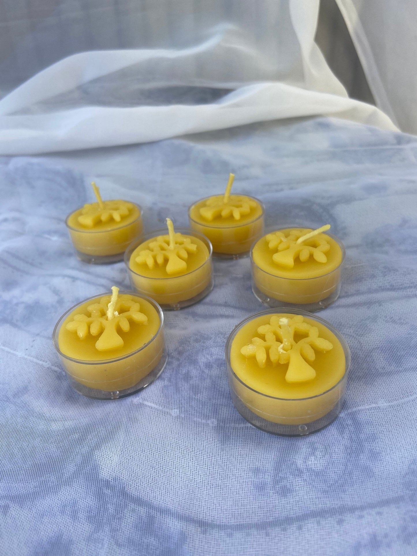 Tree of Life-100% Pure Beeswax Tealight Candles- Pure Beeswax Tea Light Candles-Set of 6/12/18/24