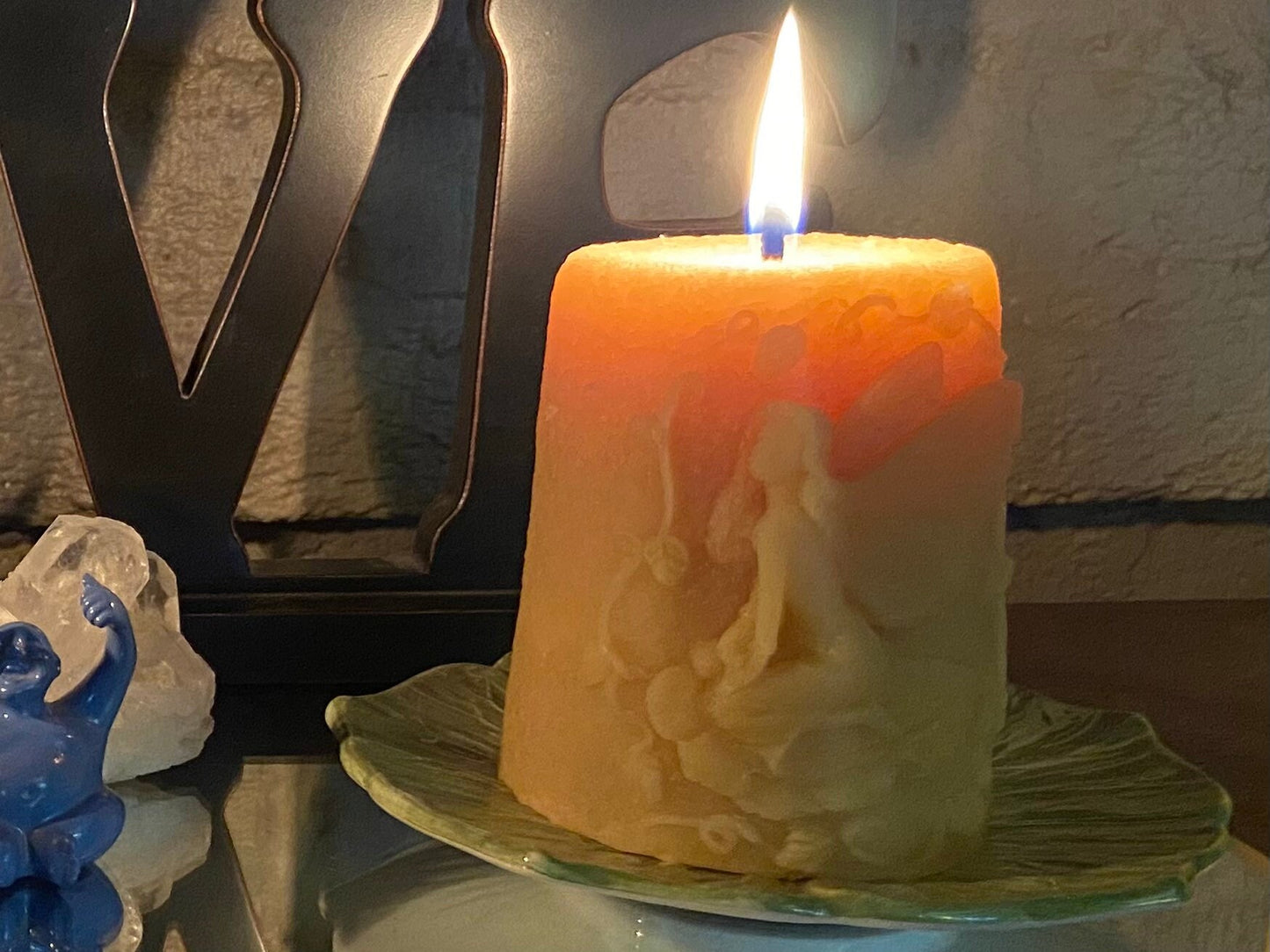 100% PURE Beeswax Candle-Fairy-Faerie-Pixie- Pillar-Beeswax Candle