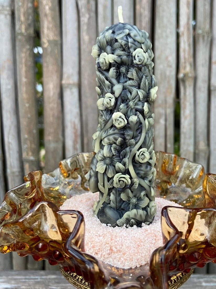 100% Pure Black Beeswax GODDESS Candle.