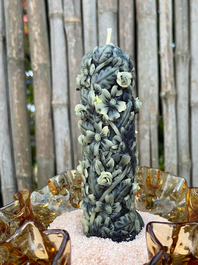 100% Pure Black Beeswax GODDESS Candle.