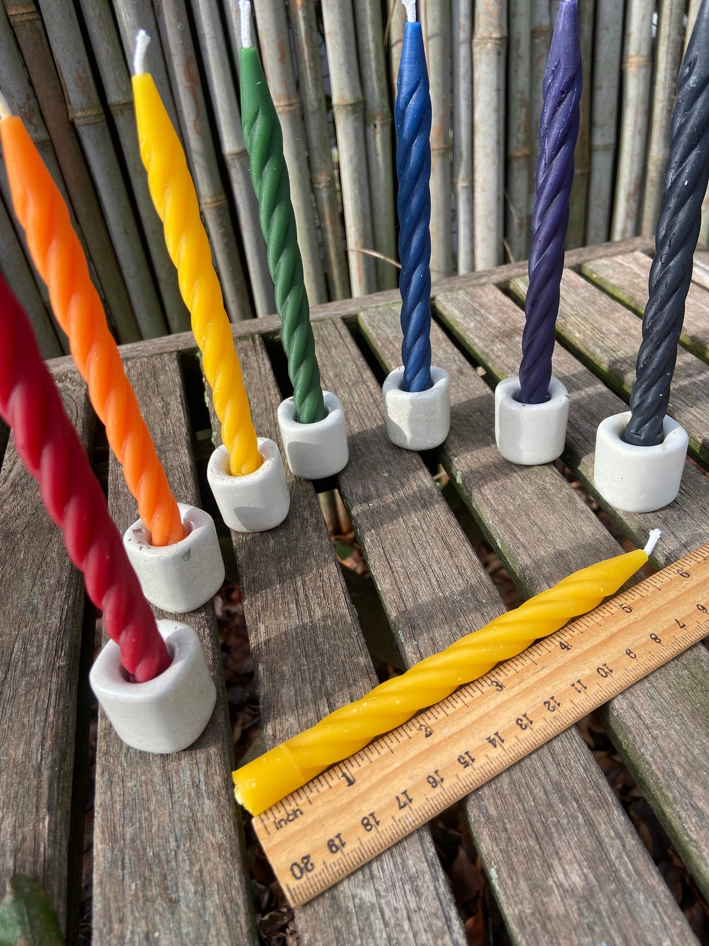 100% Pure Beeswax-Chime-Celebration-Spell-Pray-SpiralTapers-Small Tapers Candles-Dinner Candles-Set of 6