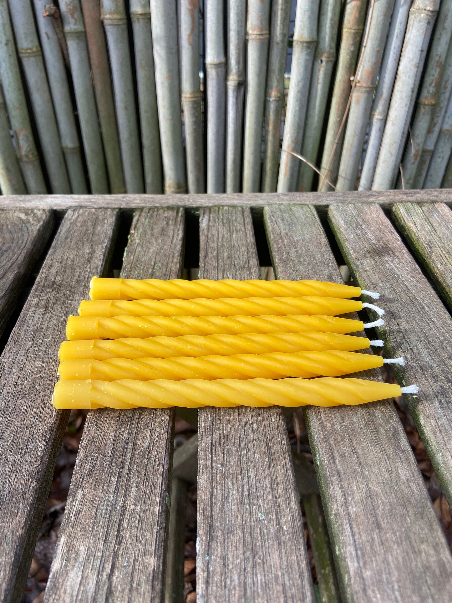 100% Pure Beeswax-Chime-Celebration-Spell-Pray-SpiralTapers-Small Tapers Candles-Dinner Candles-Set of 6