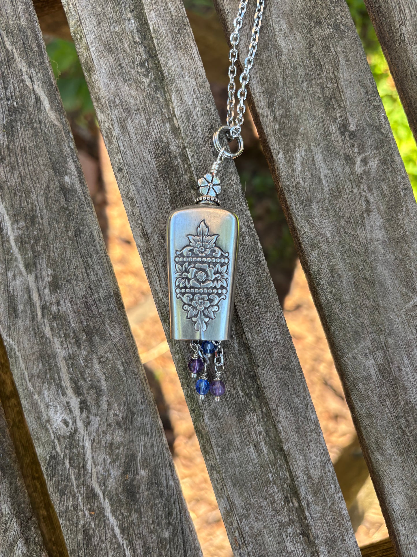 Up-Cycled Vintage Silverware Fairy/Angel Bell Pendant
