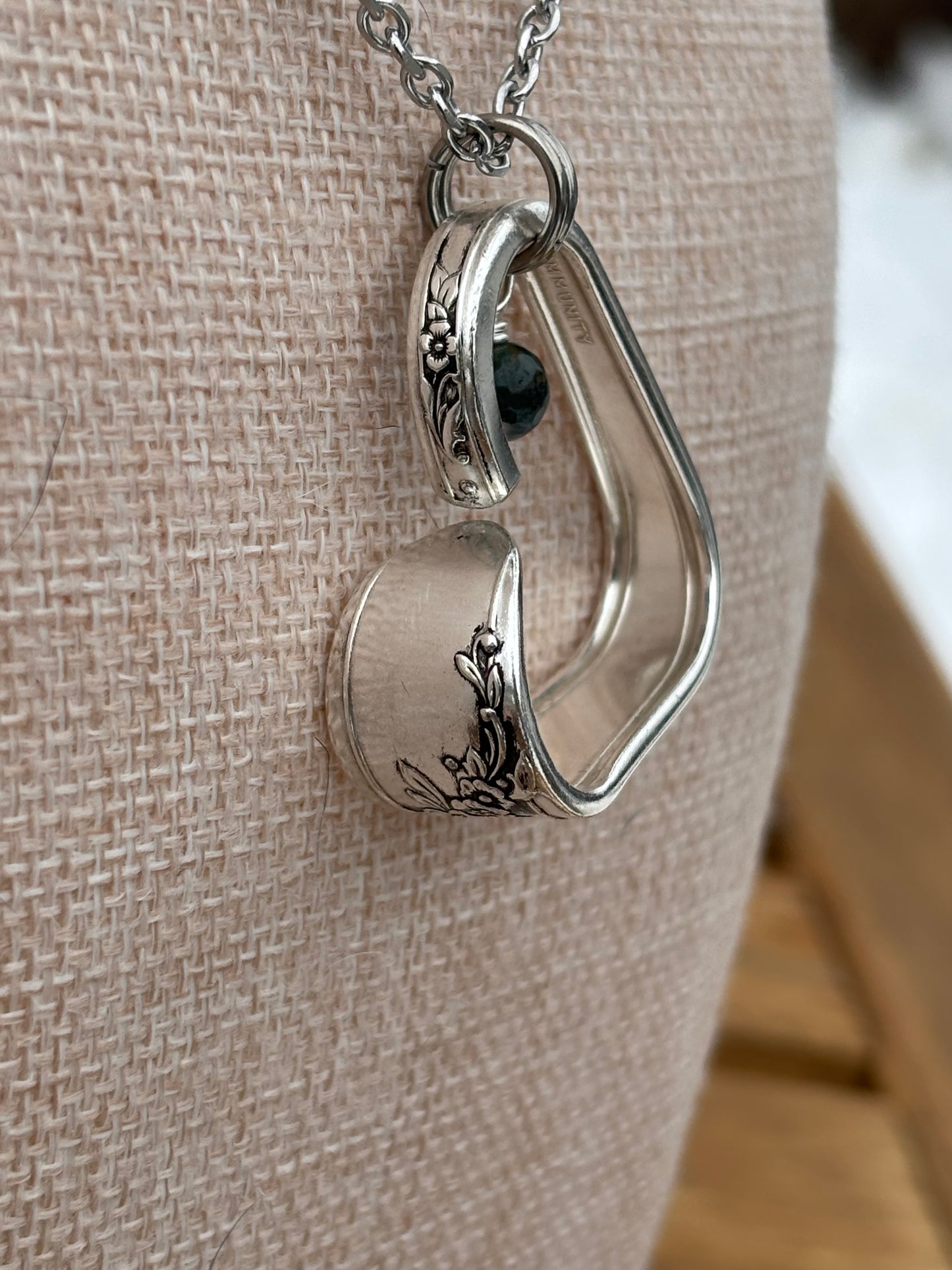Up-Cycled Vintage Silverware Open Heart Pendant