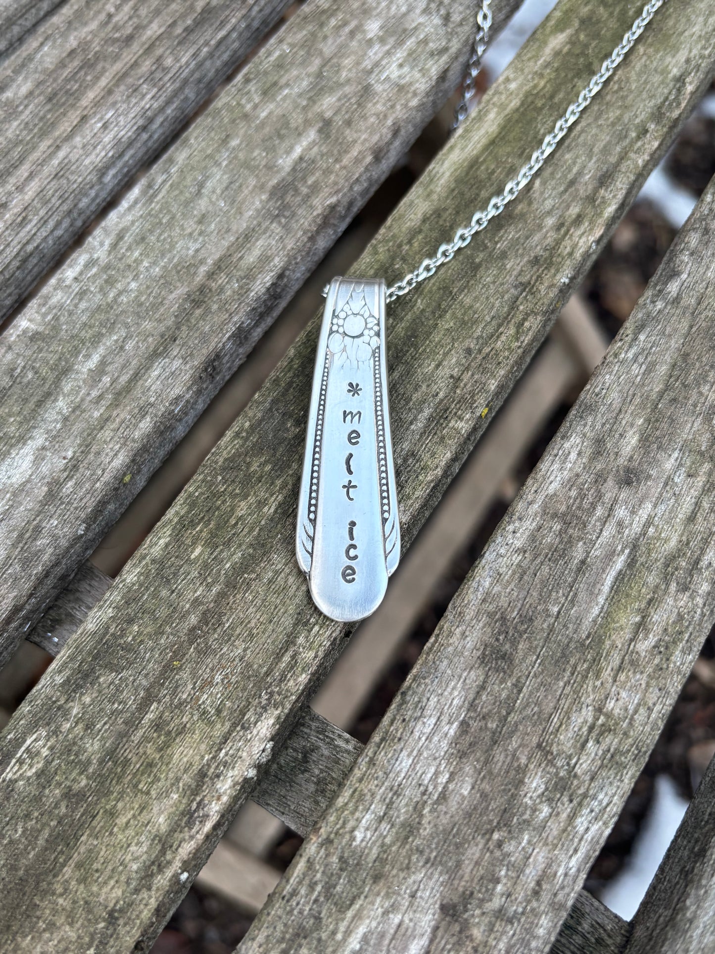Up-Cycled Vintage Silverware Pendant MELT ICE