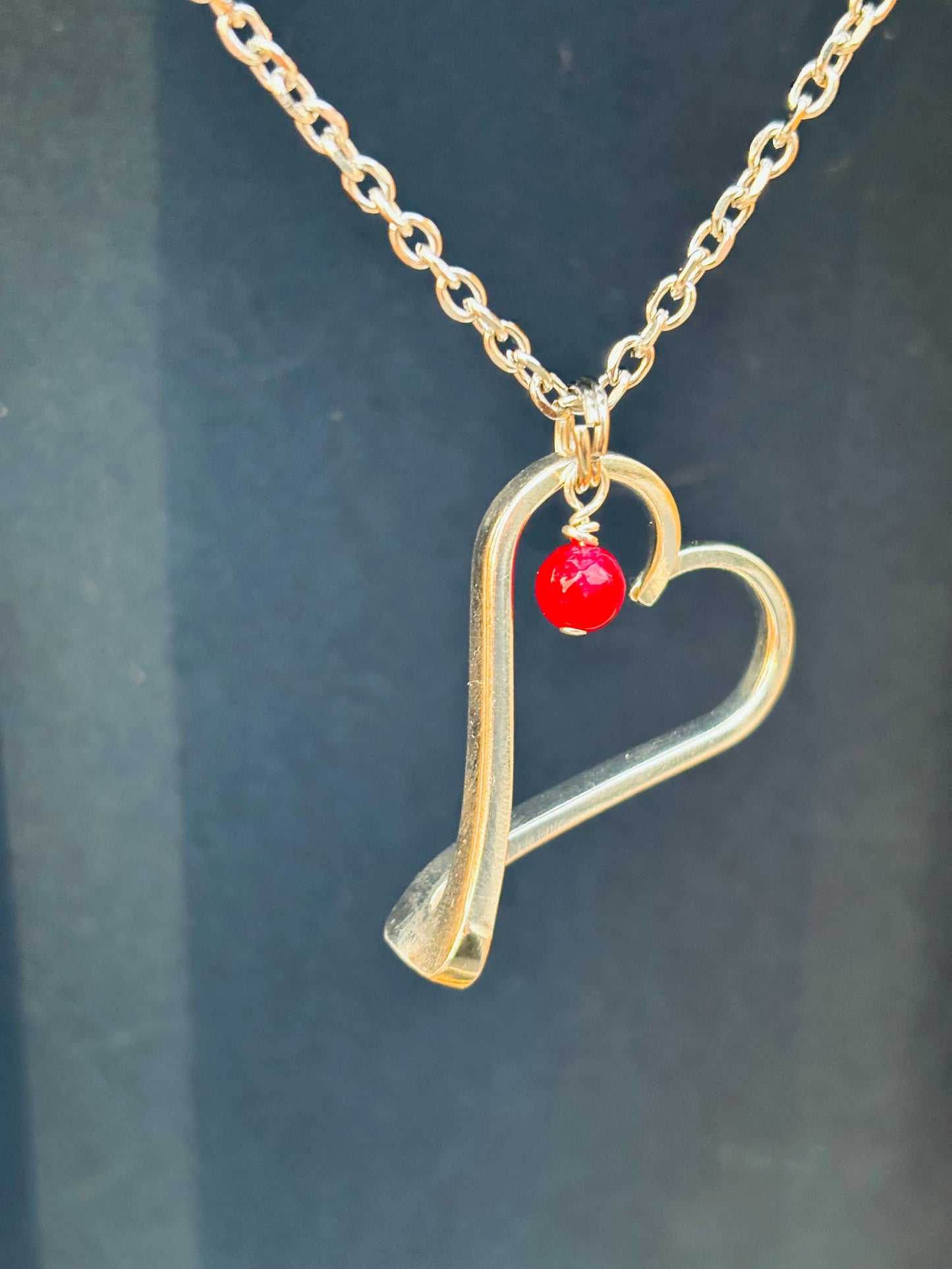 Up-Cycled Vintage Silverware Open Heart Pendant