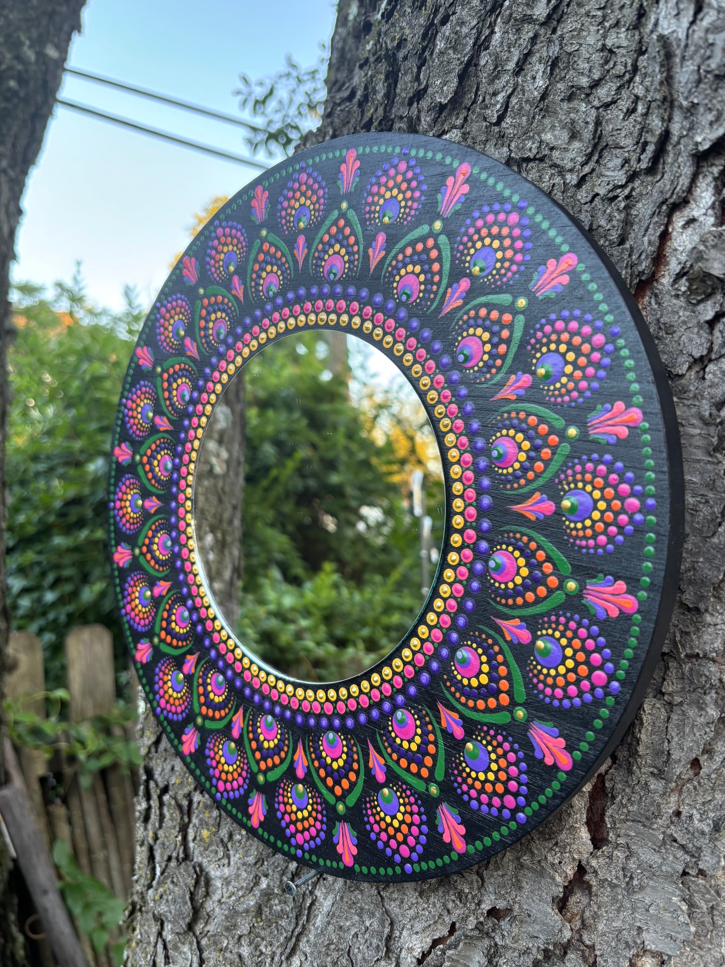 Hand Painted Mandala Mirror