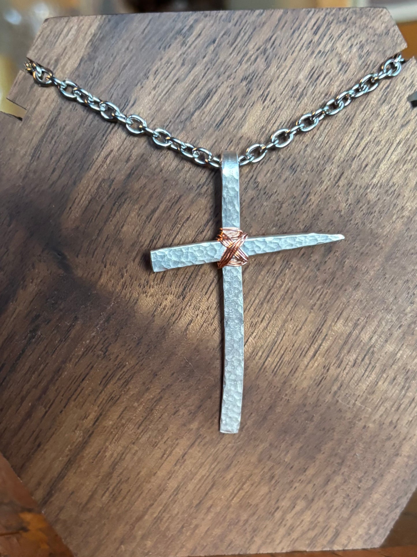 Up-Cycled Vintage Silverware Cross  Pendant