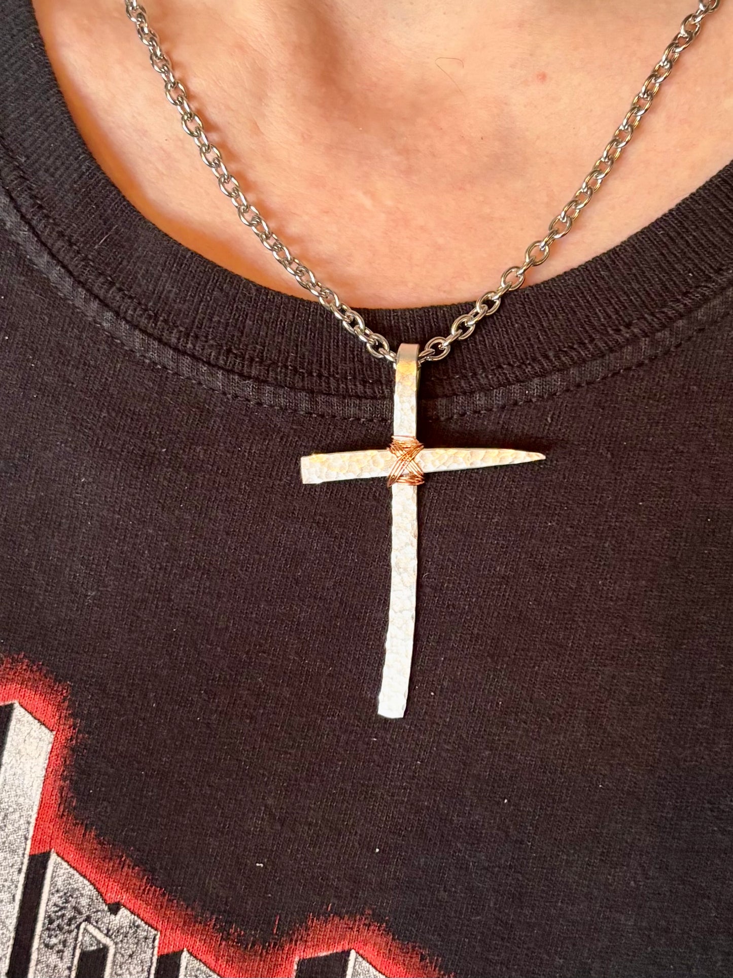 Up-Cycled Vintage Silverware Cross  Pendant