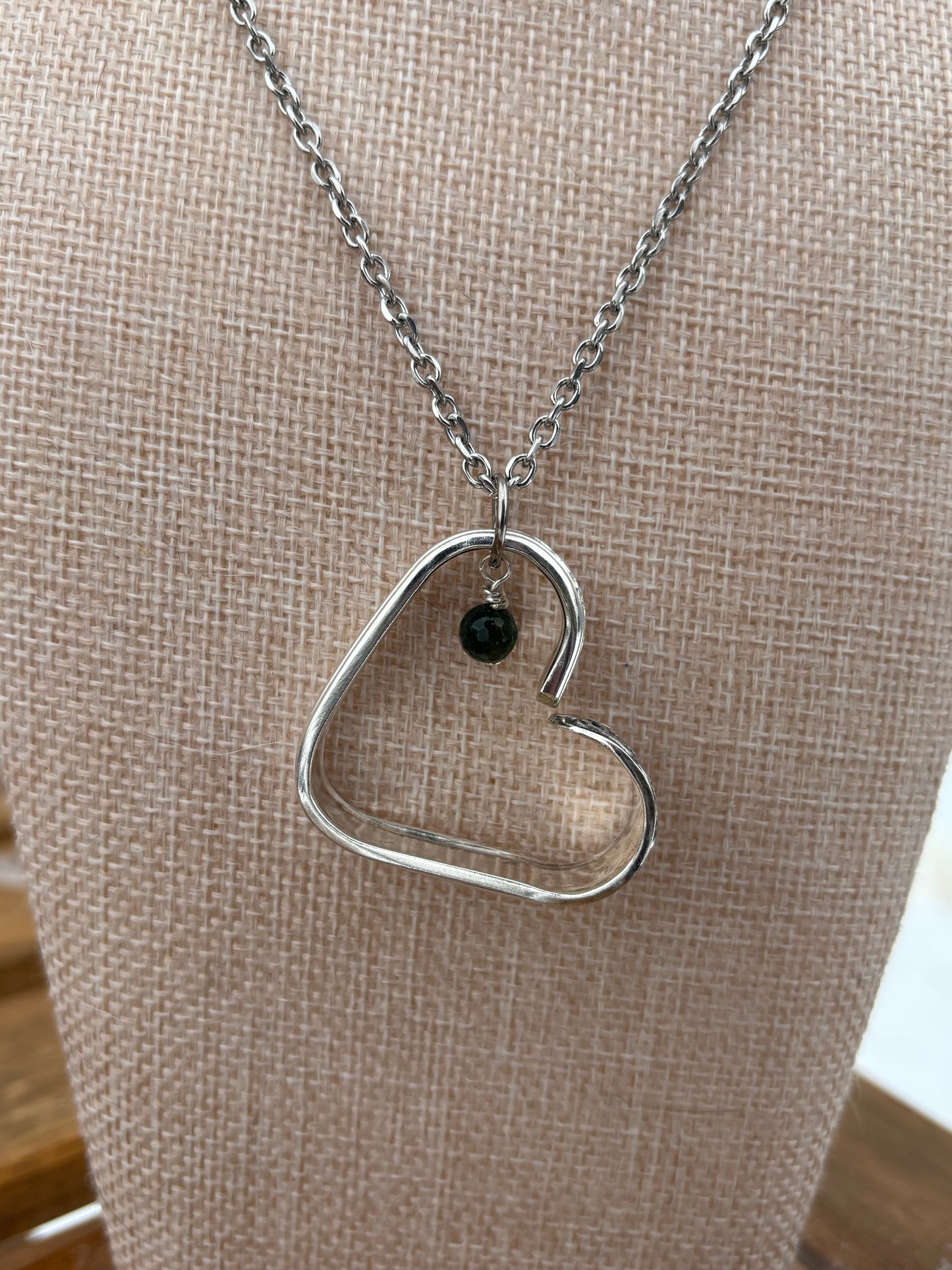 Up-Cycled Vintage Silverware Open Heart Pendant