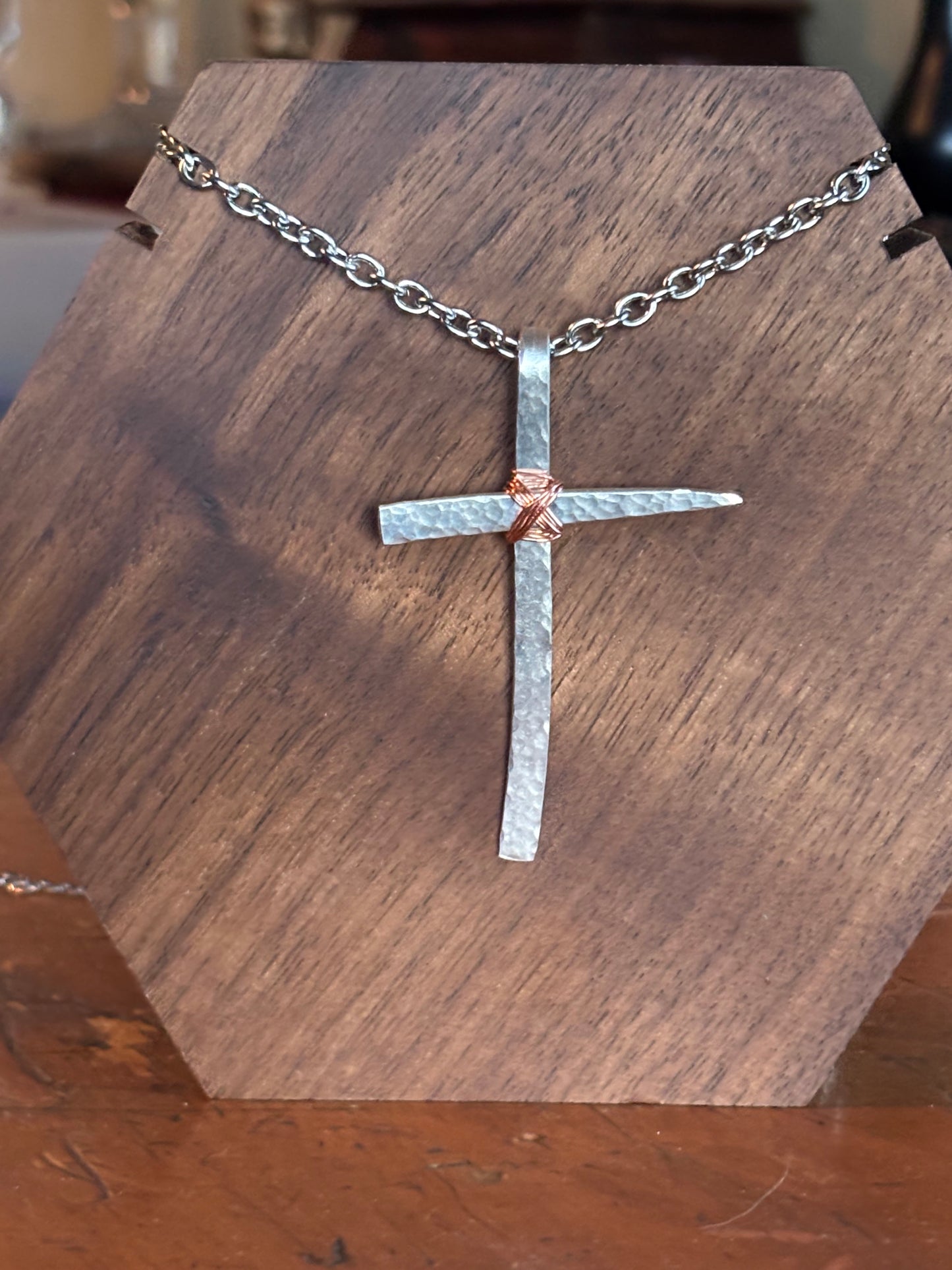Up-Cycled Vintage Silverware Cross  Pendant